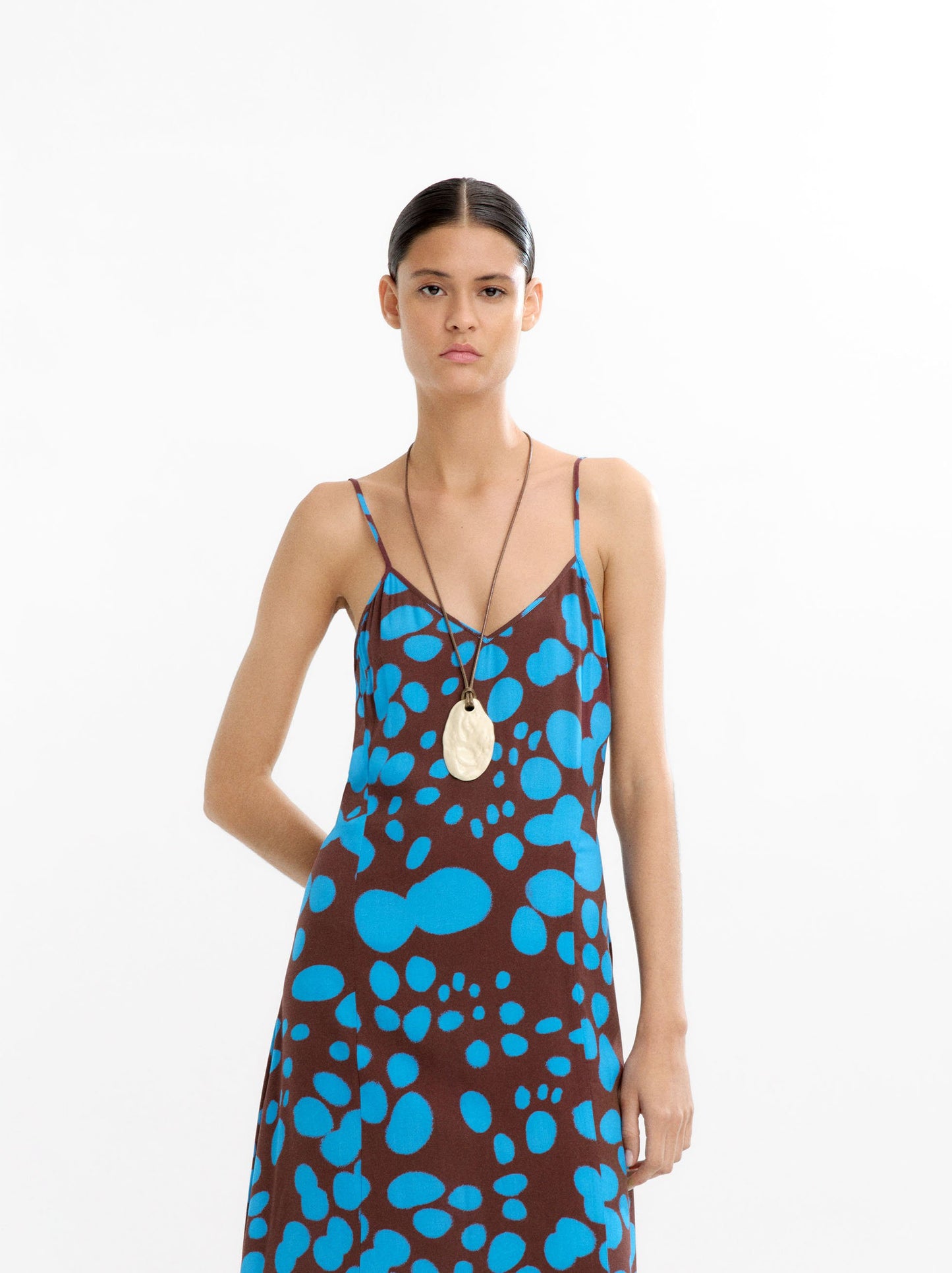Long Printed Dress With Straps
