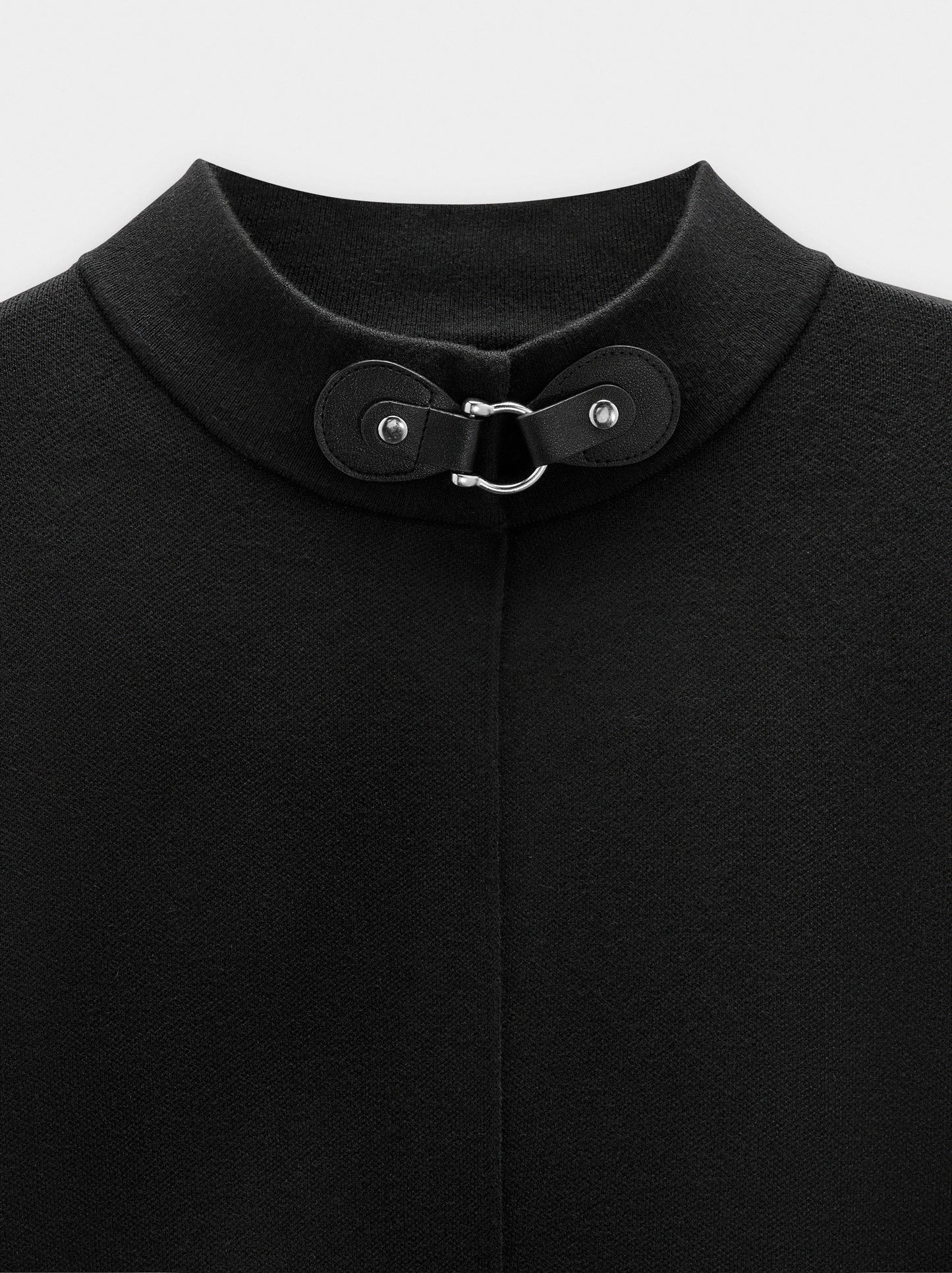 Knit Poncho With High Neck