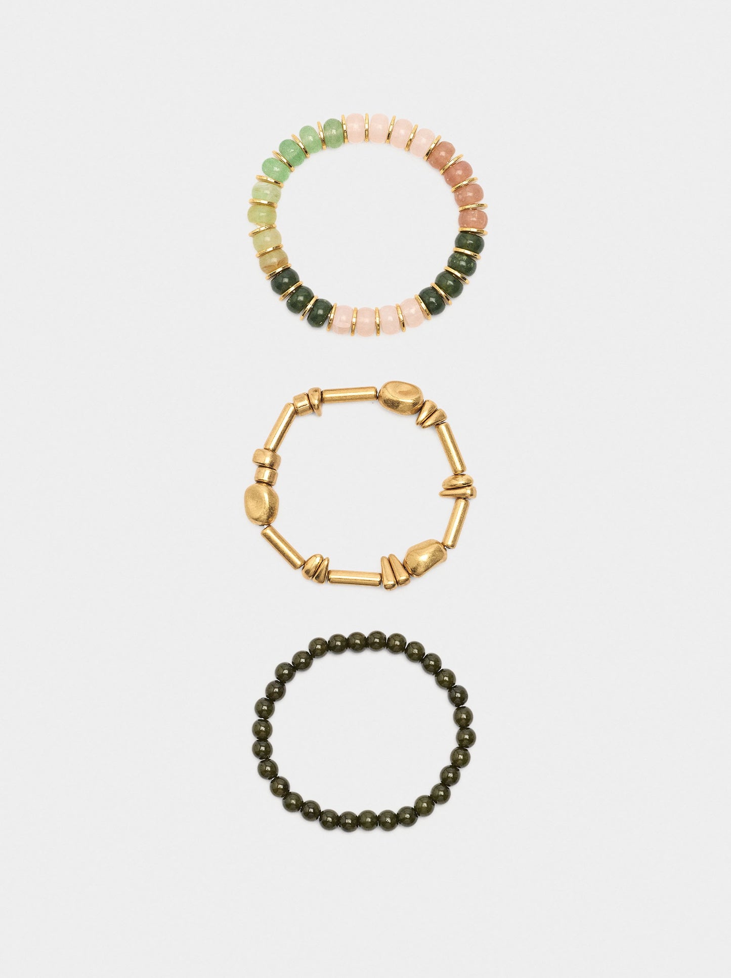 Set Of Bracelets With Stones And Resin