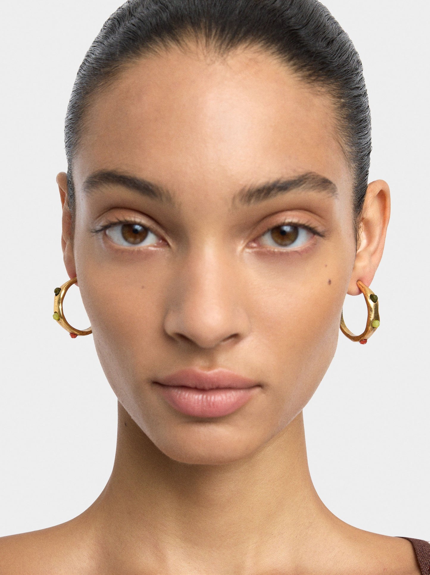 Open Hoop Earrings With Resin