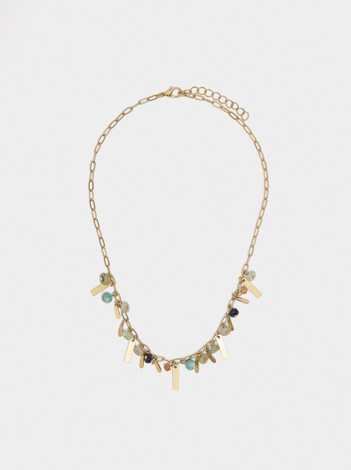 Necklace Of Links With Stones And Resin