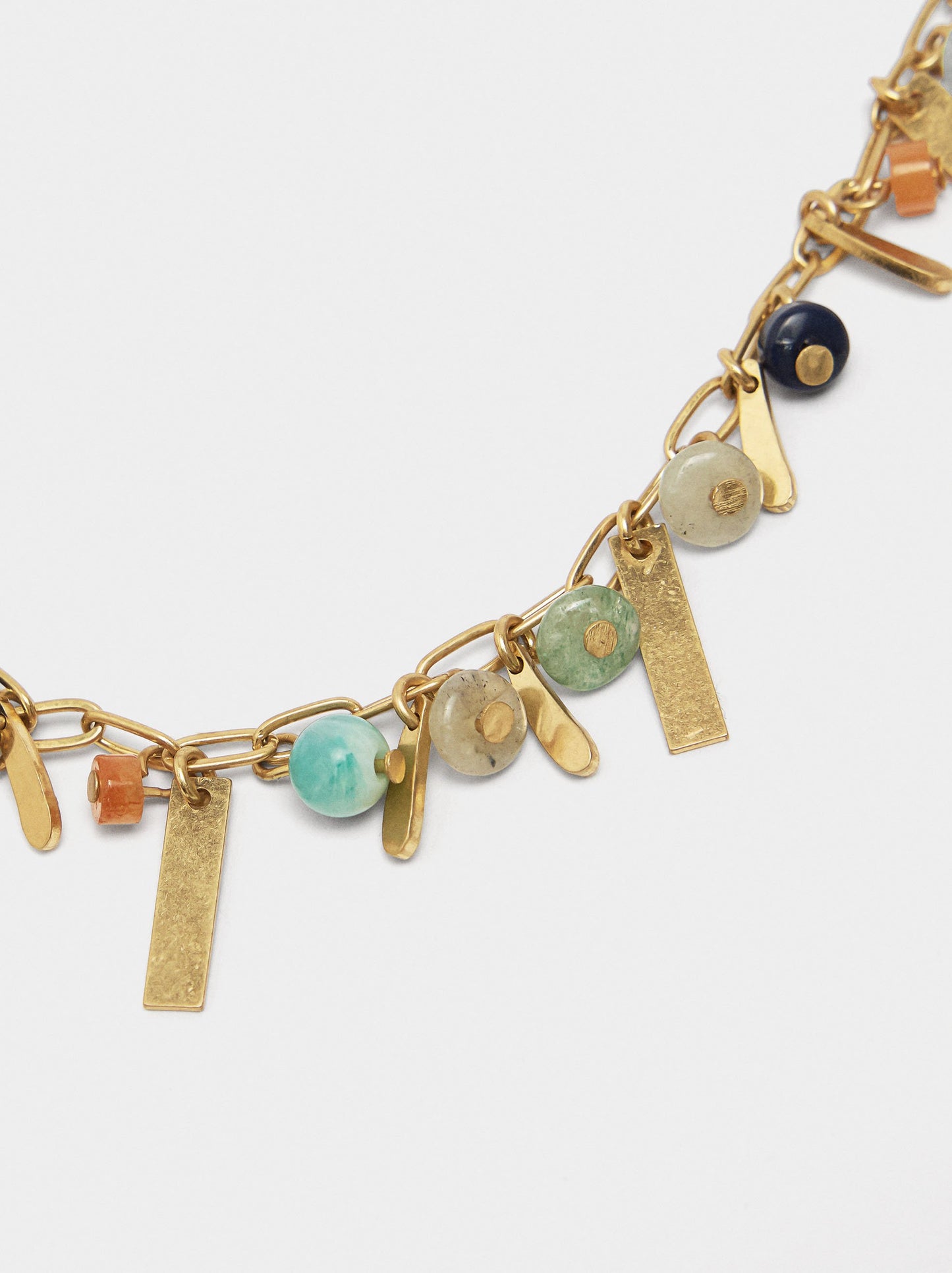 Necklace Of Links With Stones And Resin