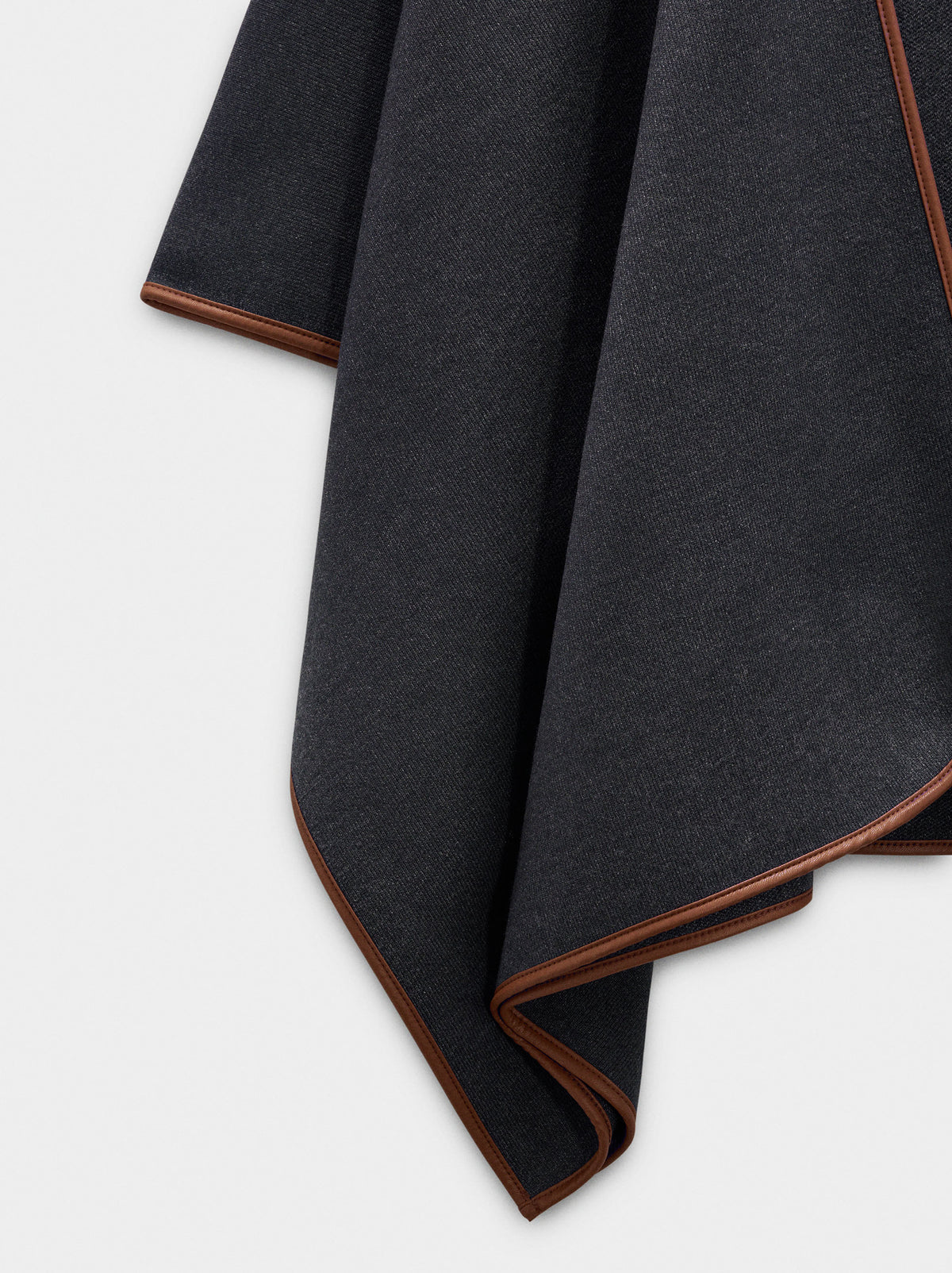Knitted Poncho With Stitching Detail