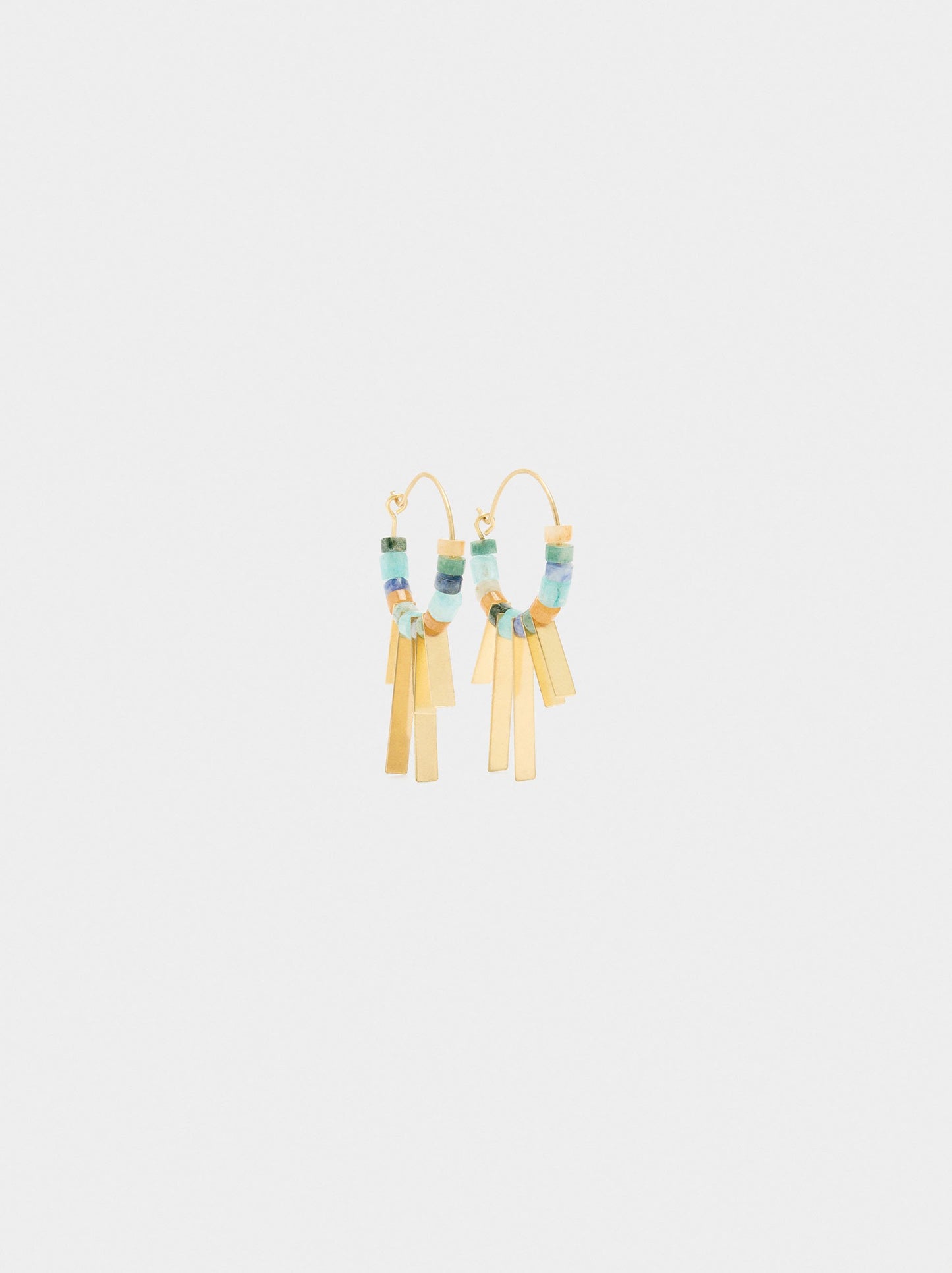 Hoop Earrings With Stones And Bars