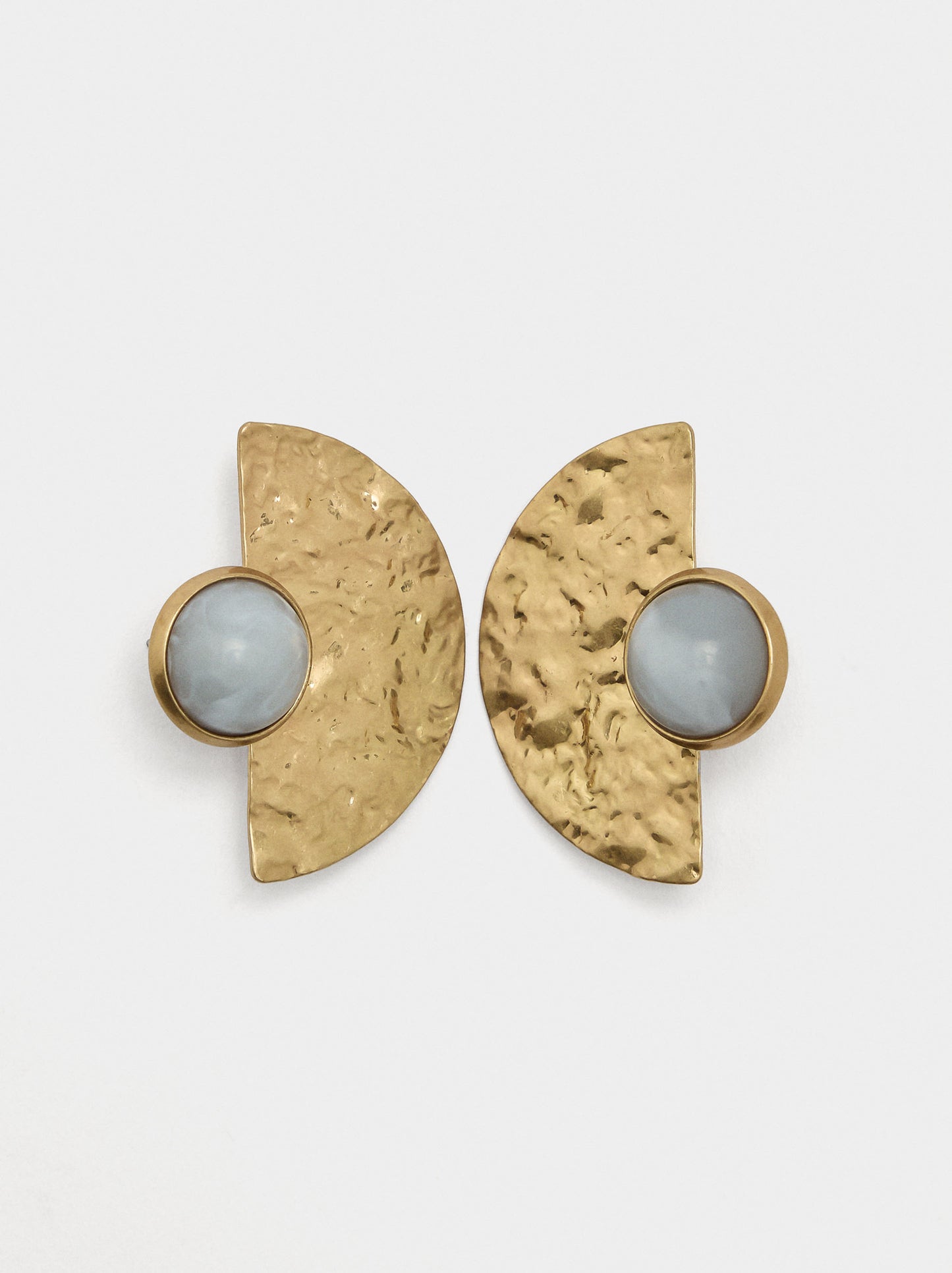 Fan Earrings With Resin