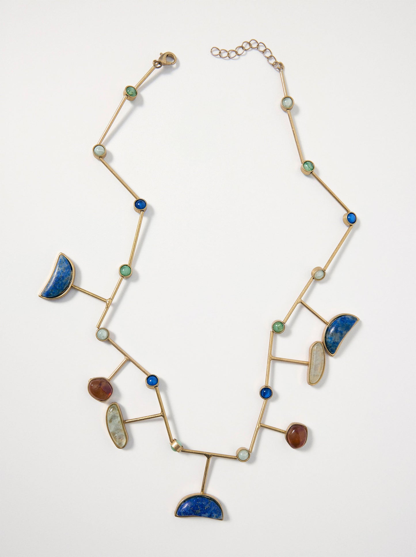 Rigid Necklace With Multicolor Stones