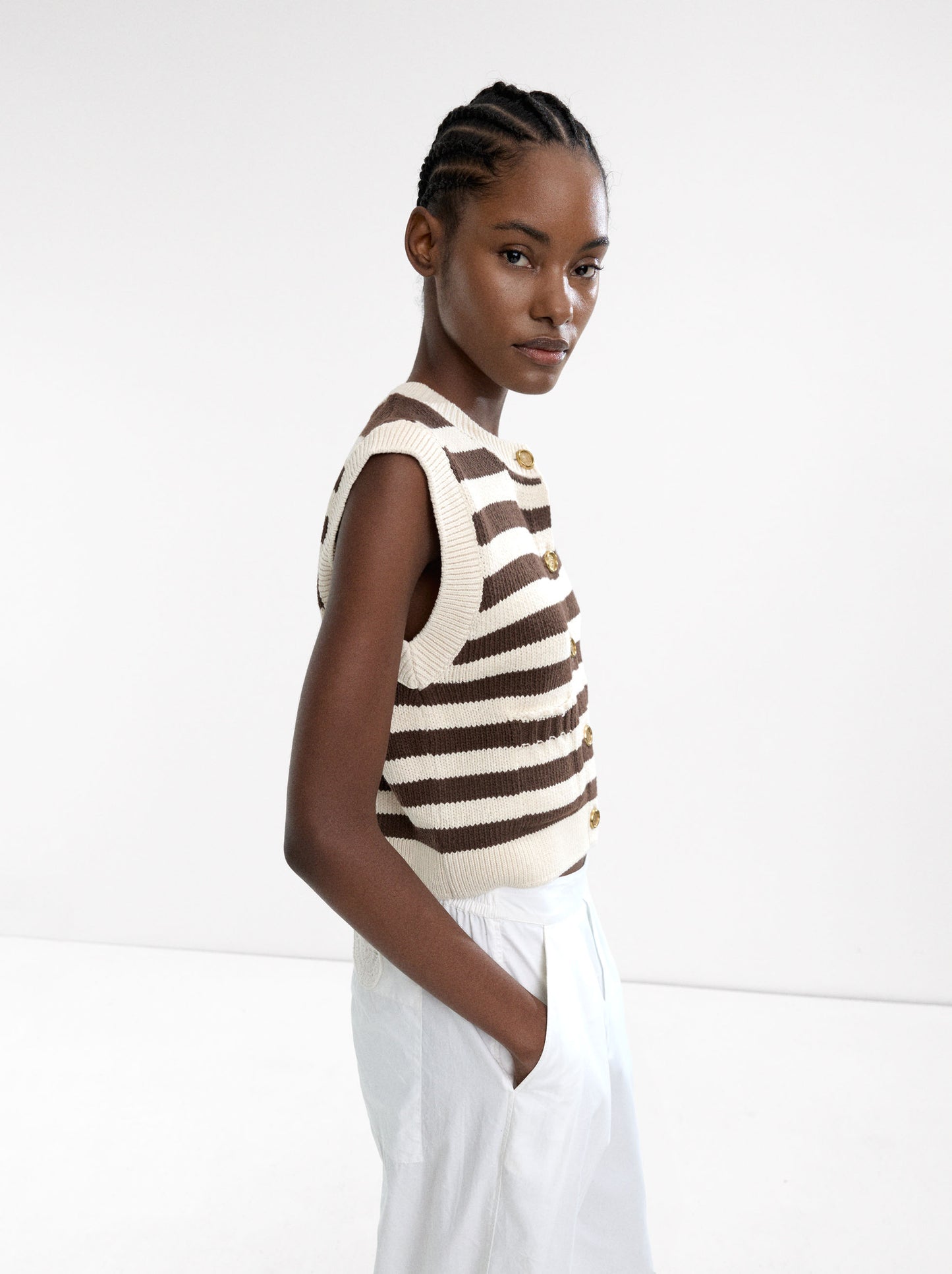 Knit Vest With Stripes