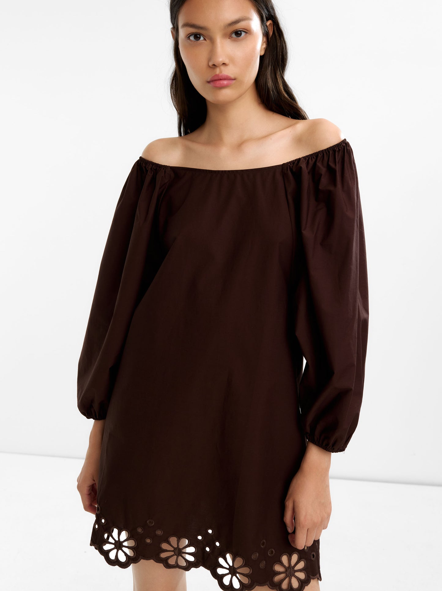 Short Dress With Embroidery 100% Cotton
