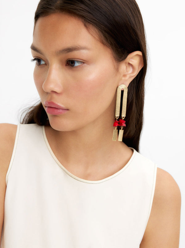 Maxi Long Earrings With Stones