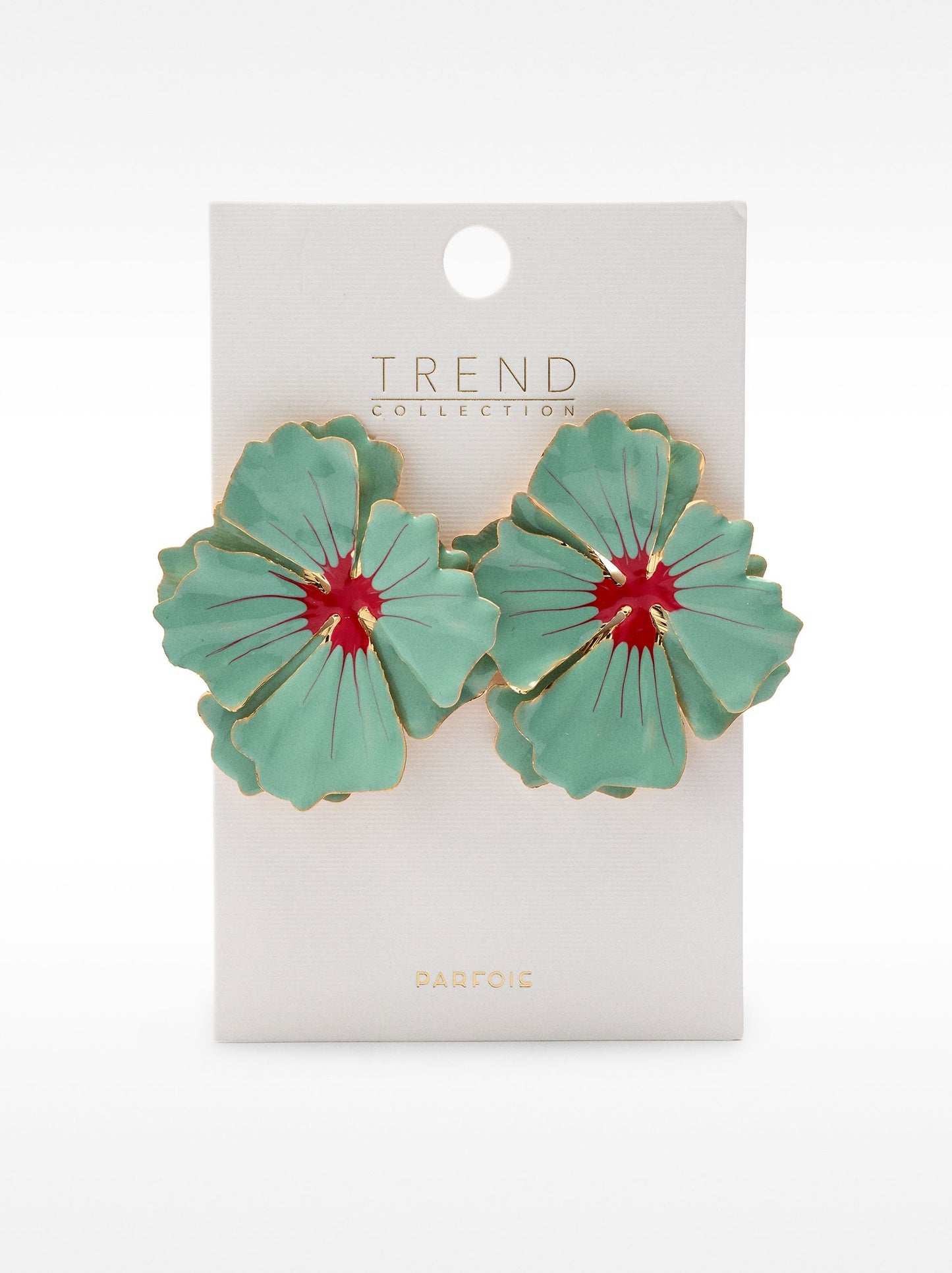 Maxi Double Flower Earrings With Enamel