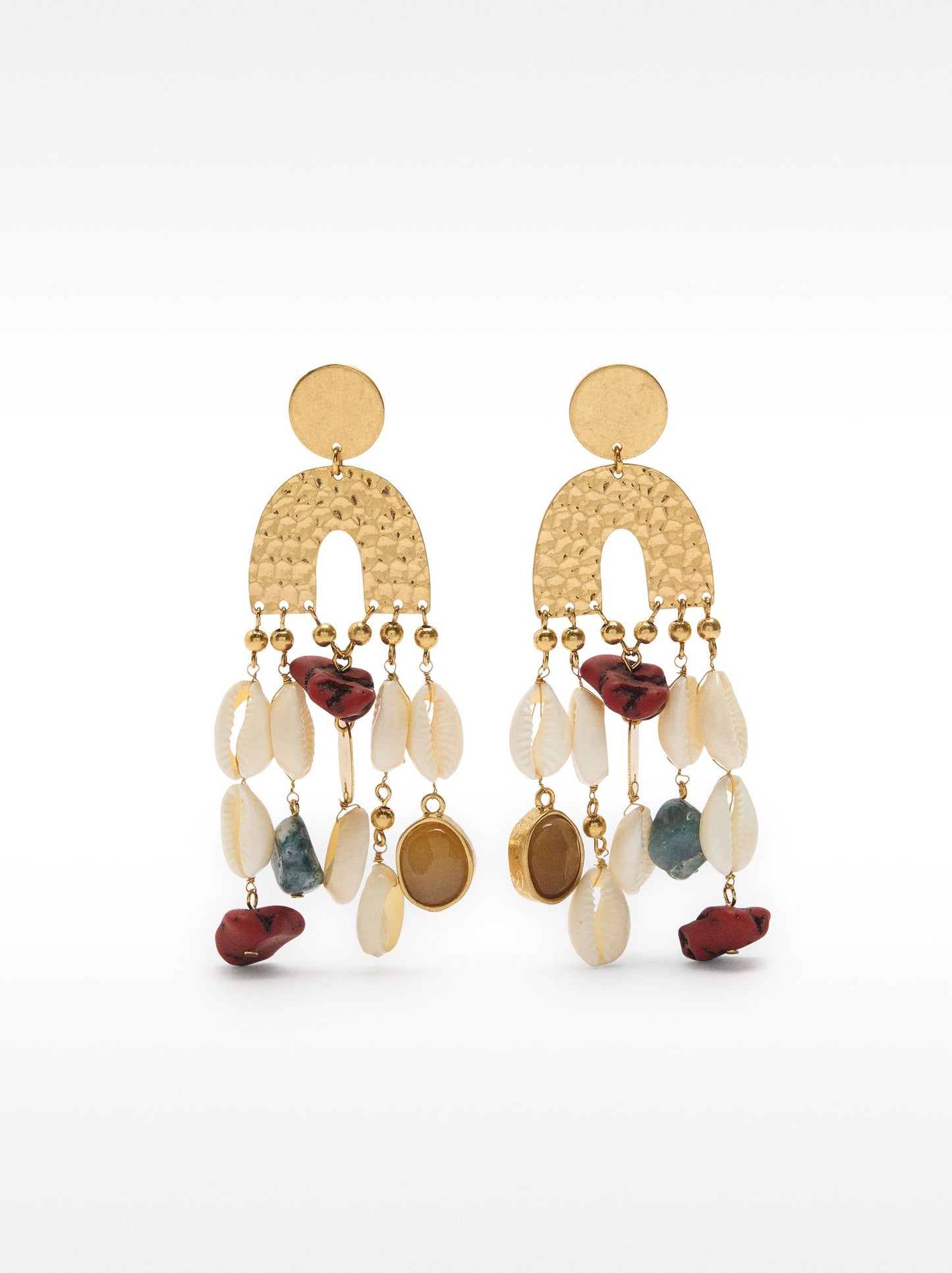 Maxi Earrings With Shells And Stones