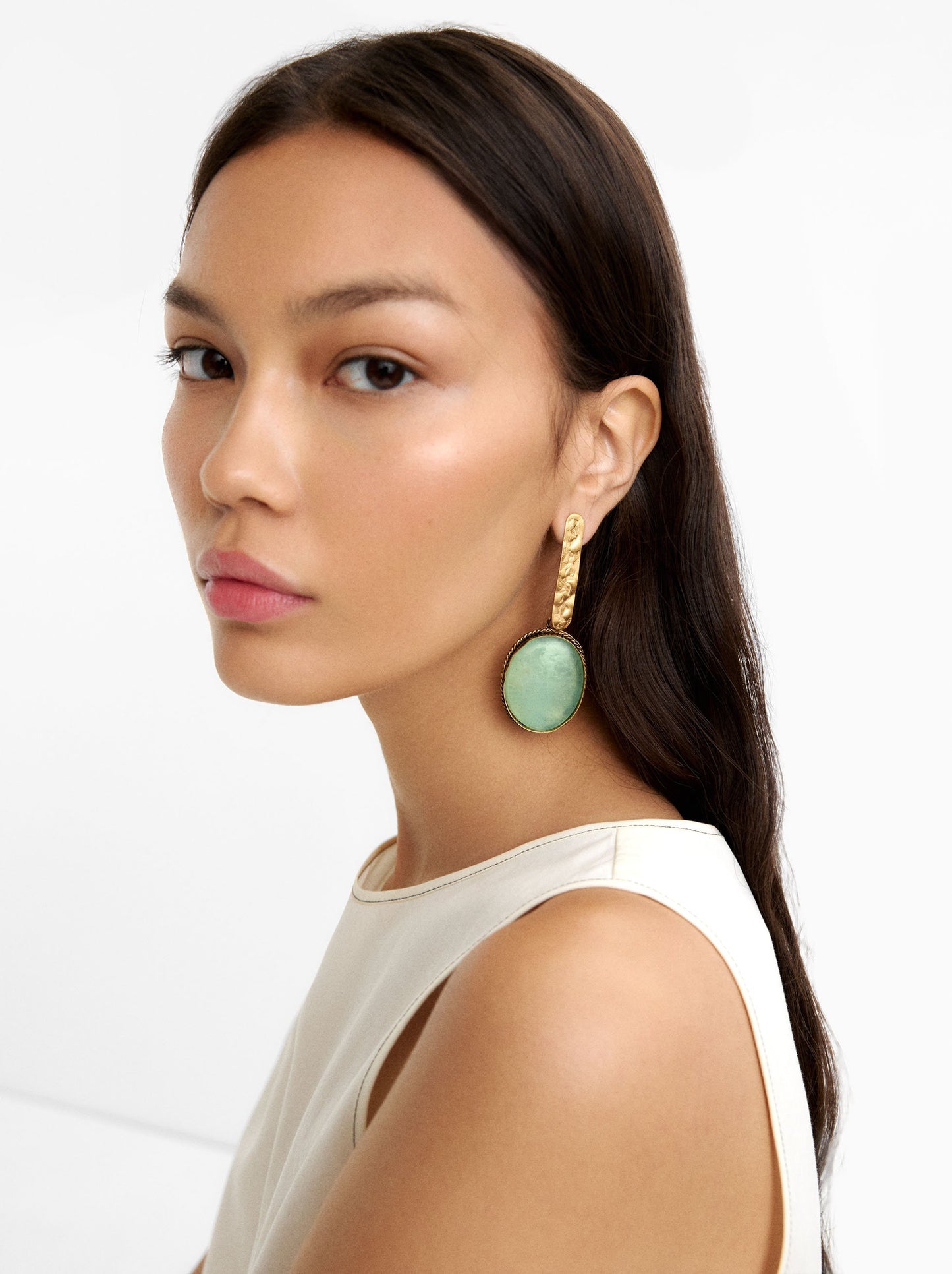 Maxi Long Bar Earrings With Stones