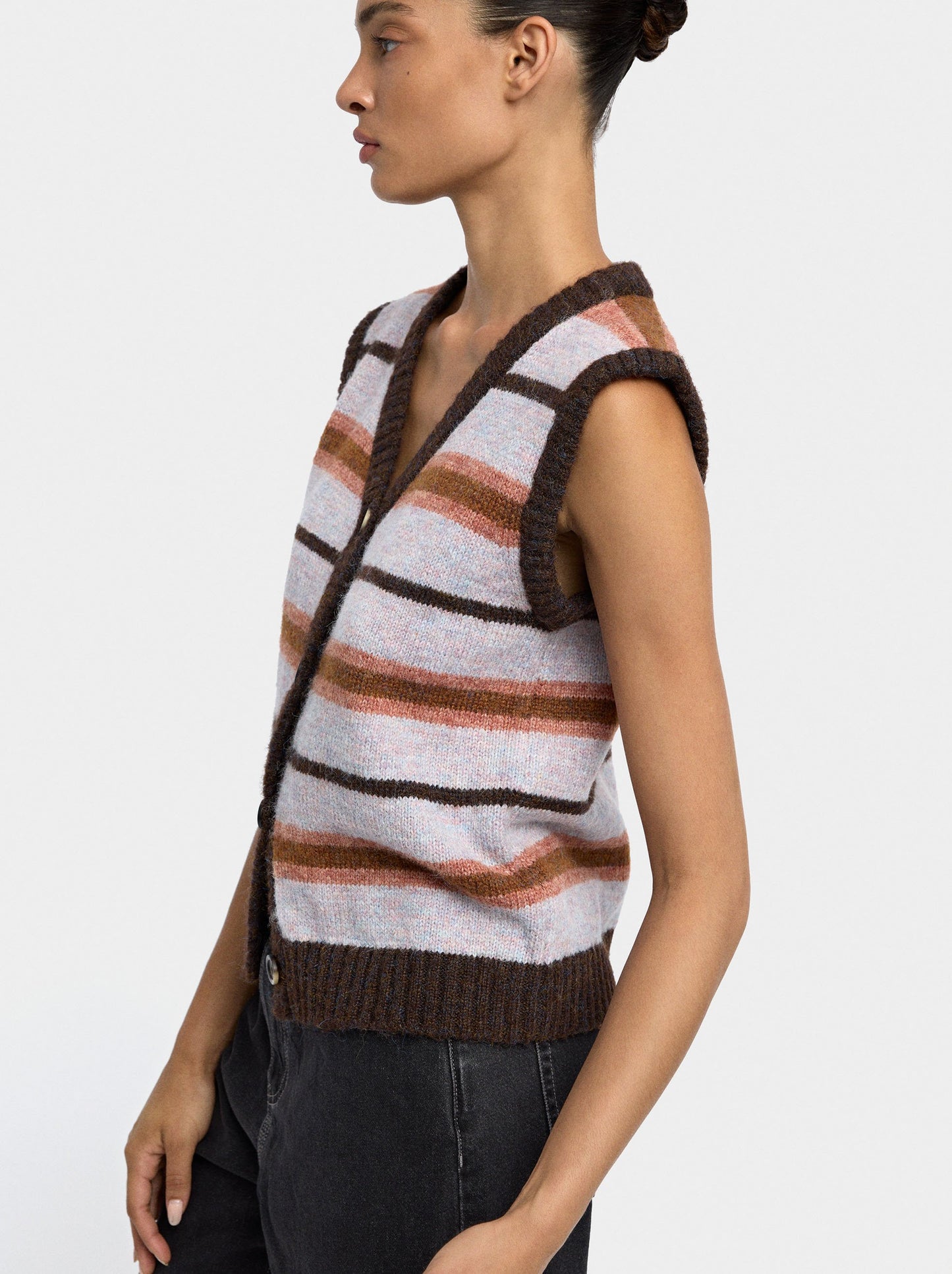 Knit Vest With Stripes