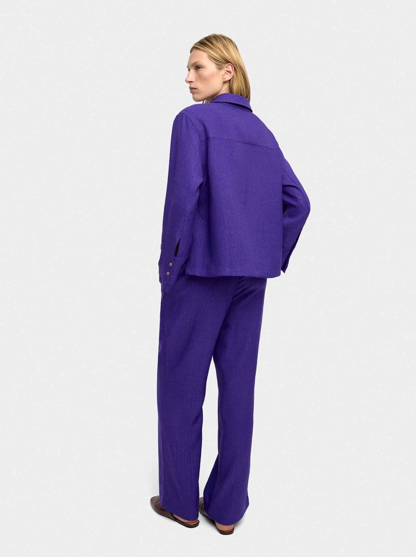 Wrinkled Effect Flowy Pants
