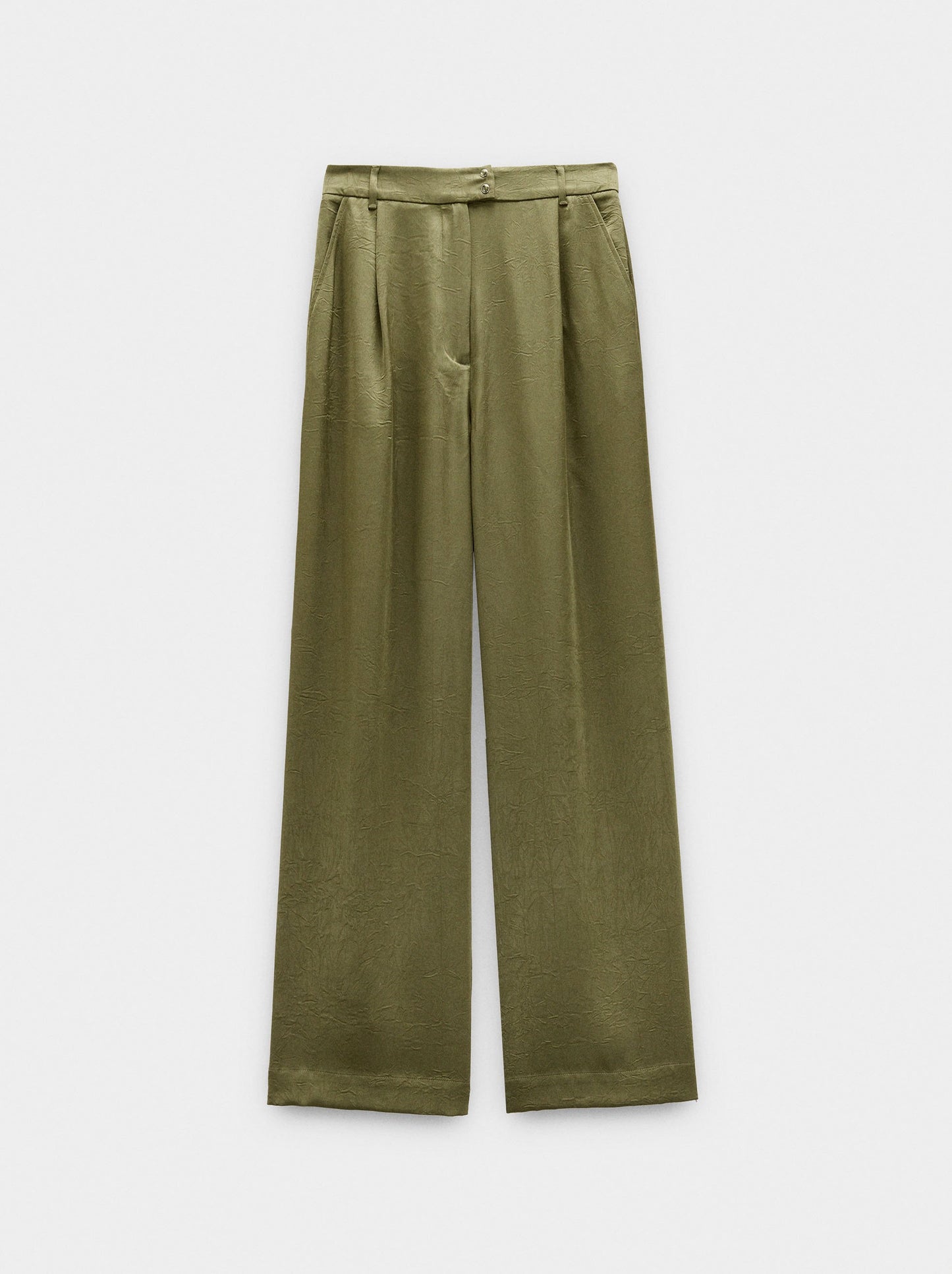 Wrinkled Effect Flowy Pants