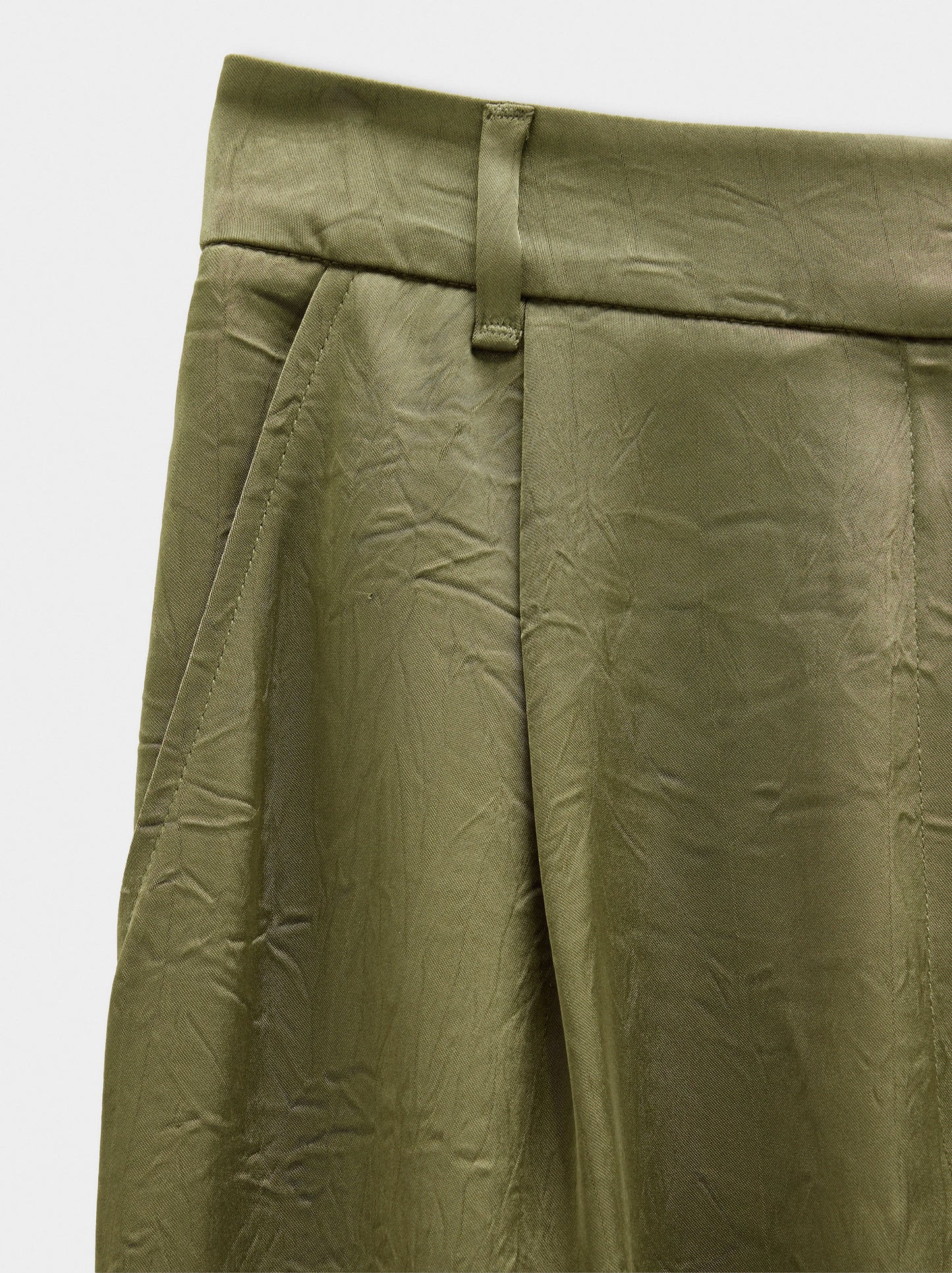 Wrinkled Effect Flowy Pants