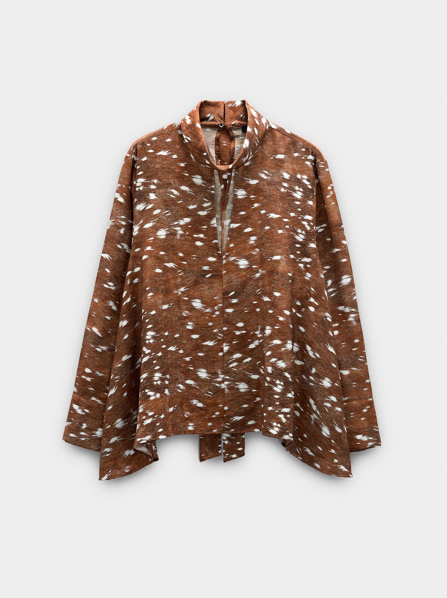 Long-Sleeve Animal Print Blouse