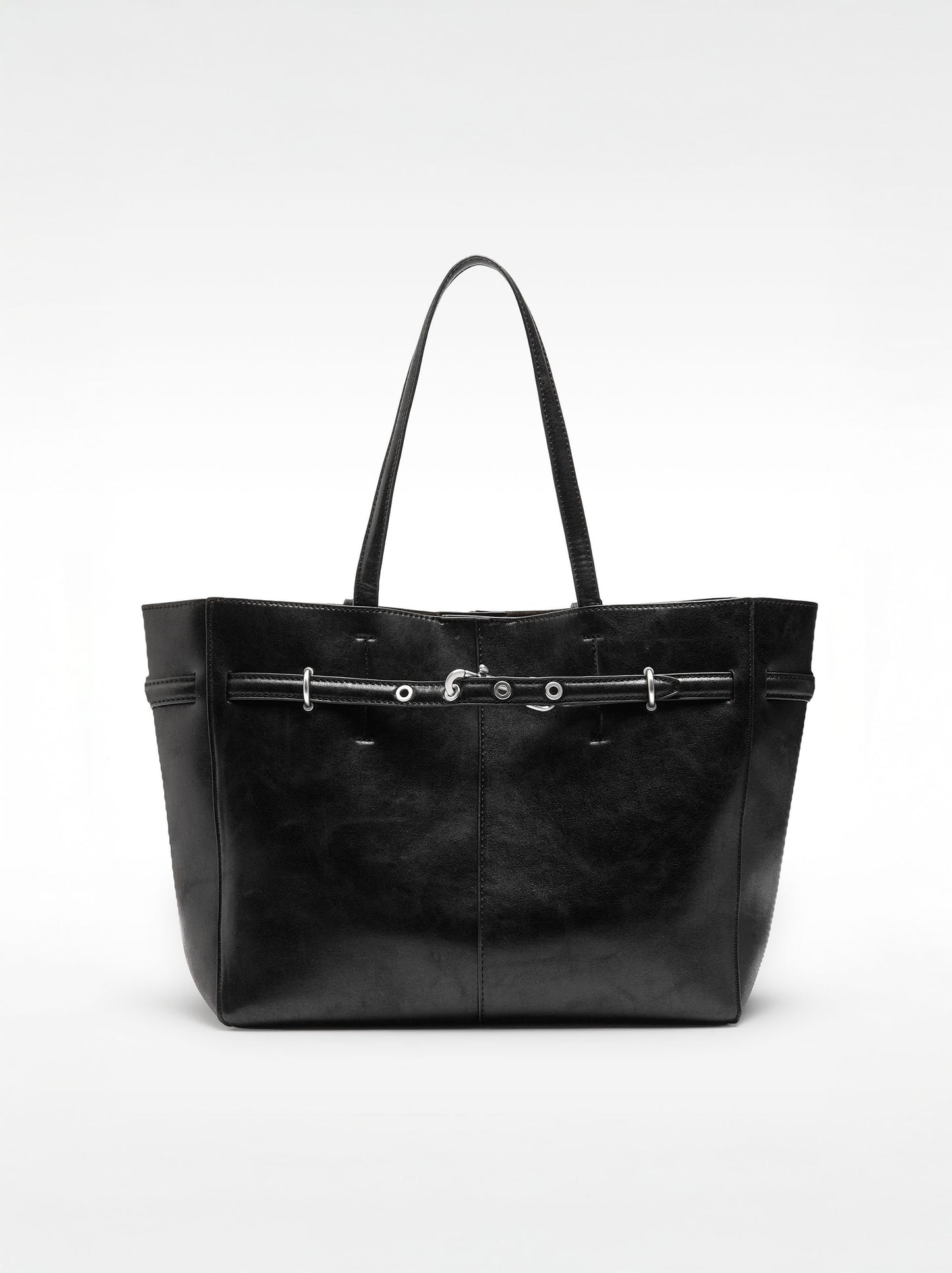 Crackle-Effect Shopper Bag