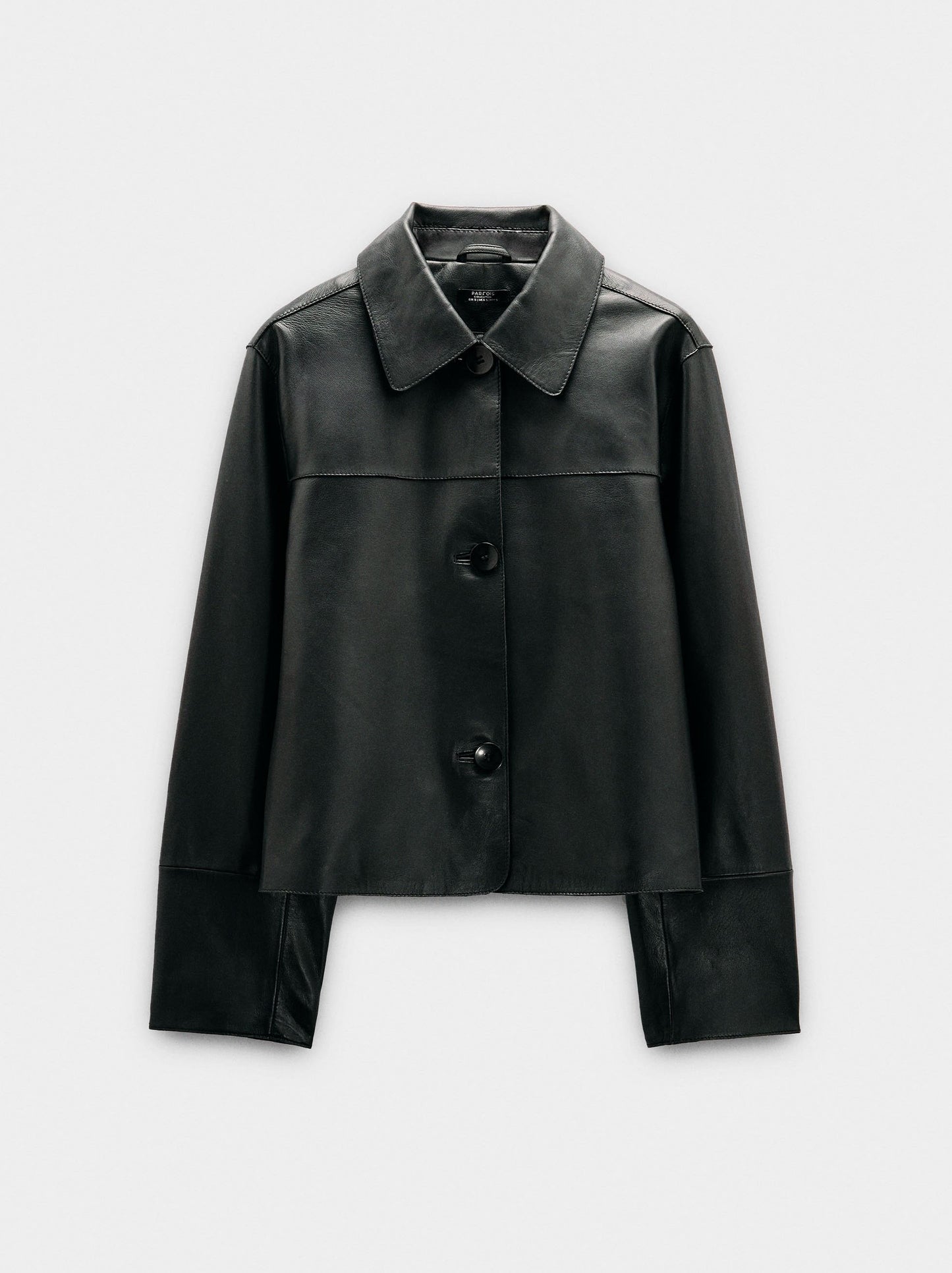 Leather Jacket With Topstitching