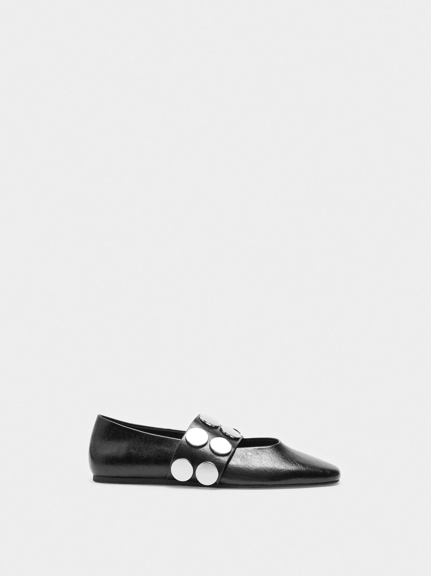 Ballet Flats With Strap And Studs