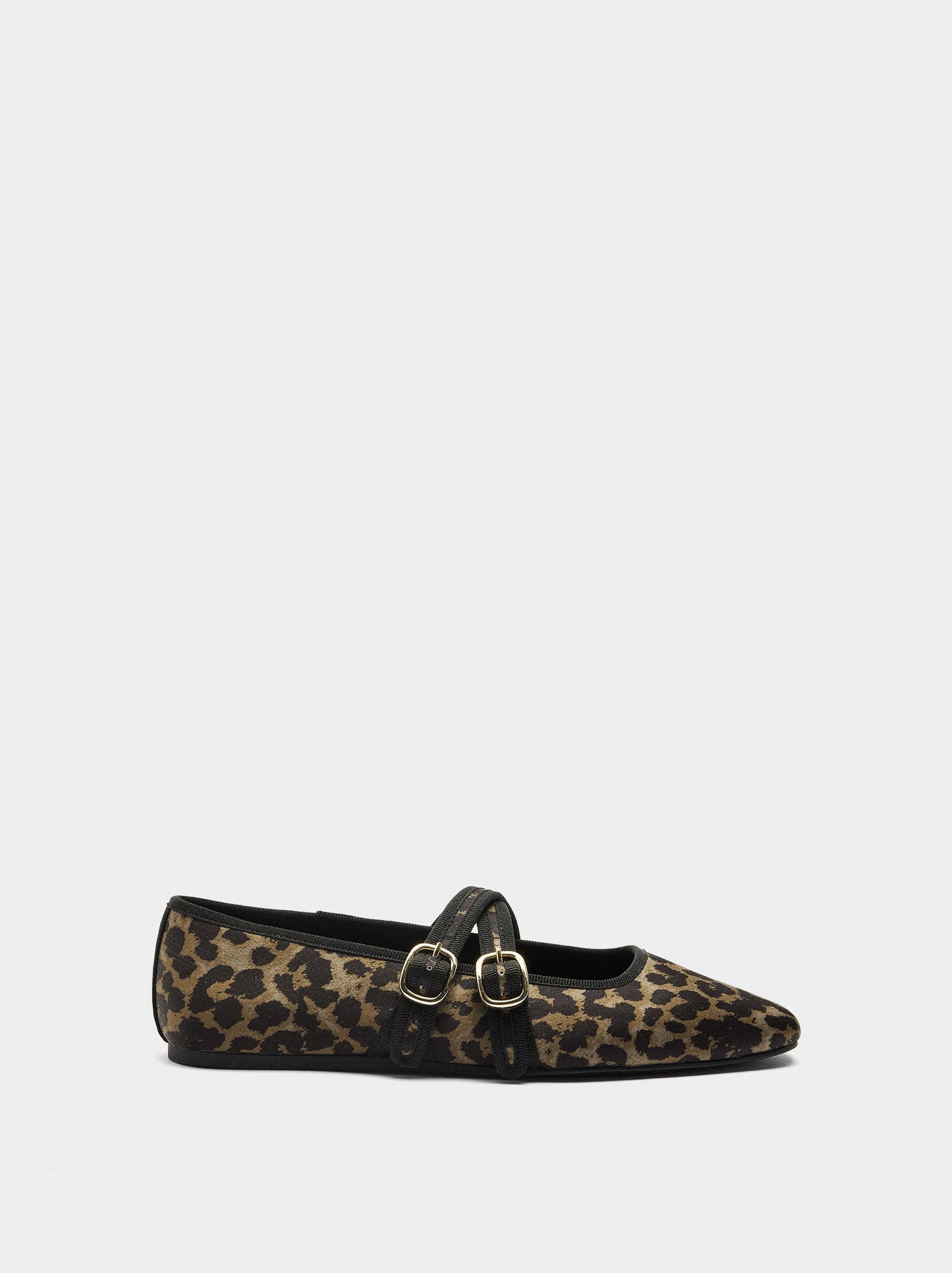 Ballet Flats With Animal Printed Fabric