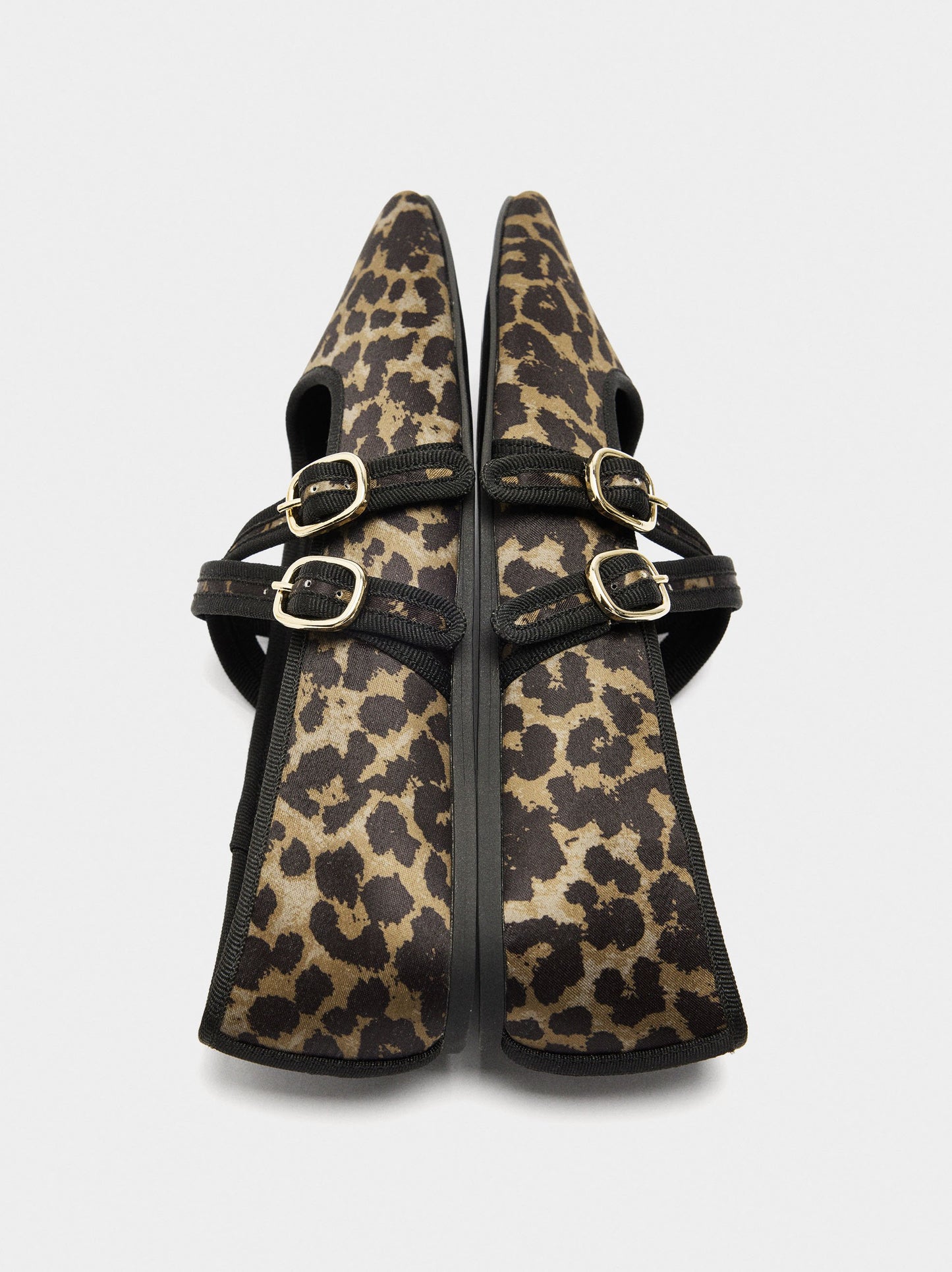 Ballet Flats With Animal Printed Fabric