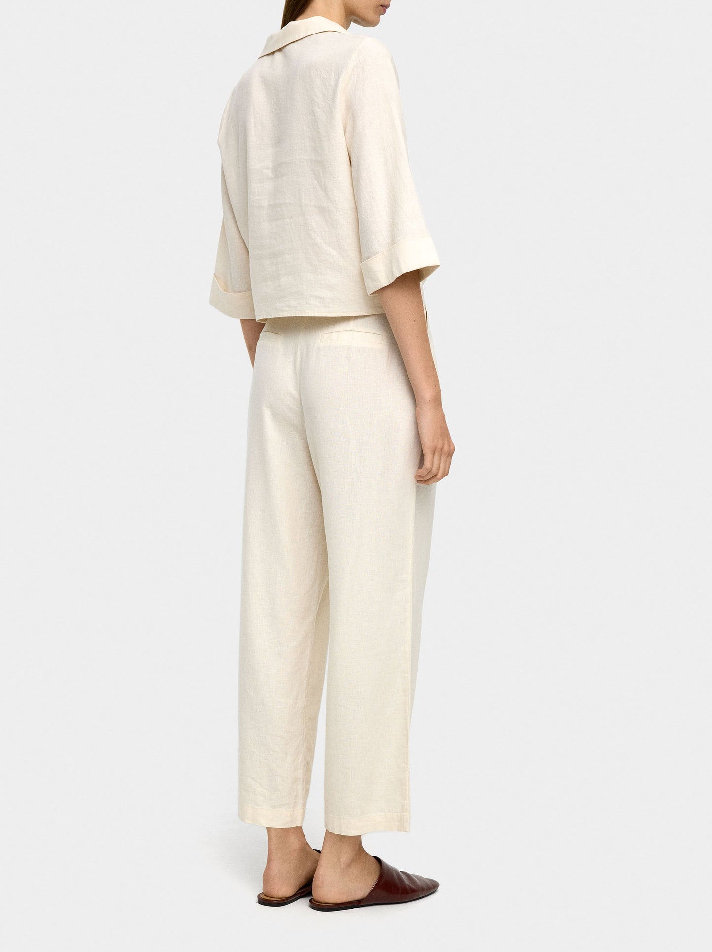 Linen-Blend Trousers