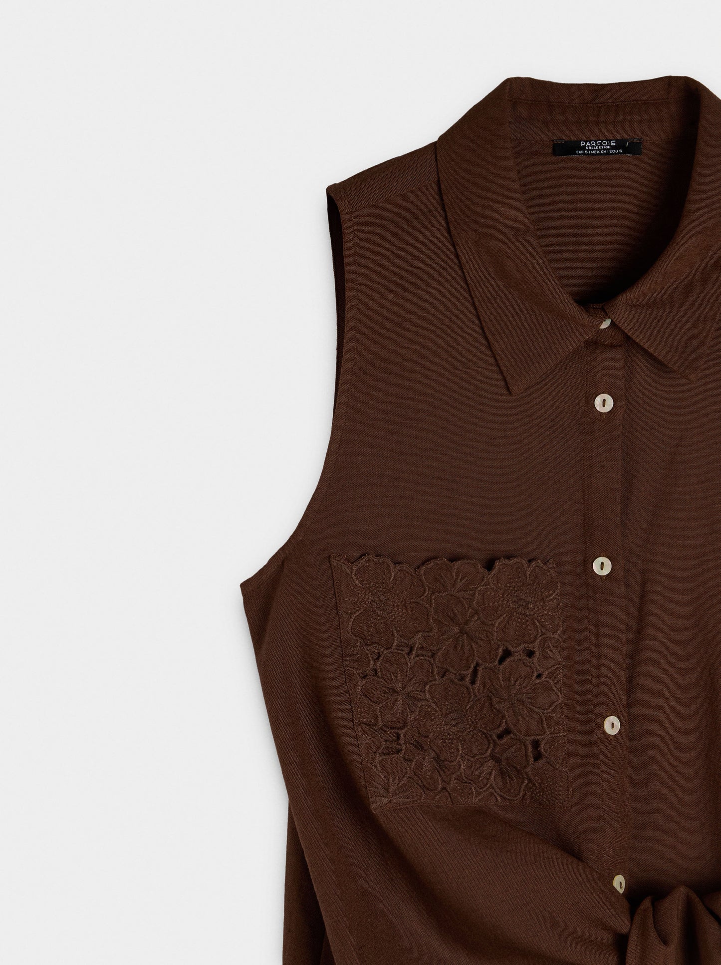 Top With Embroidery And Knot