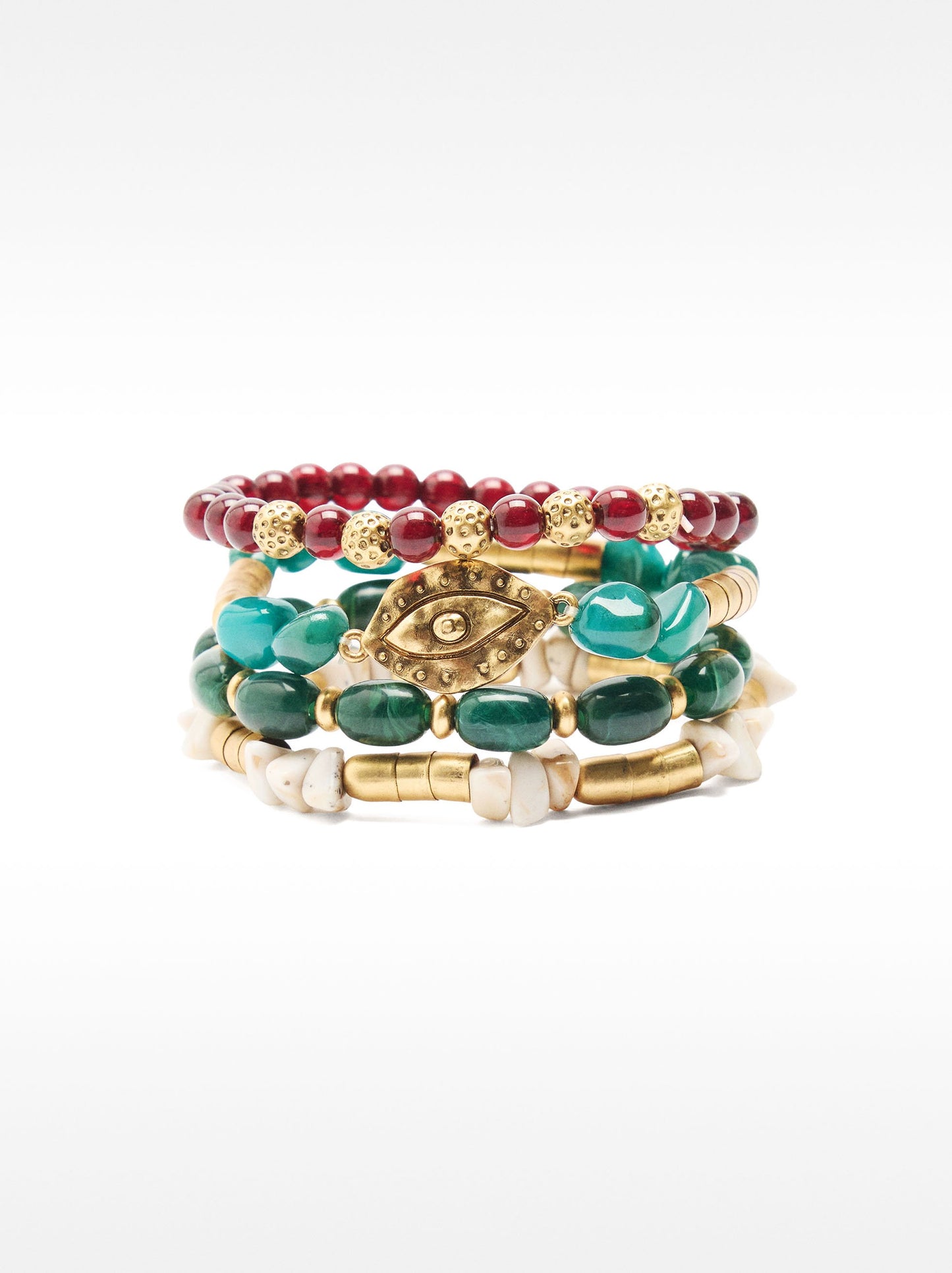 Set Of Bracelets With Stone Effect
