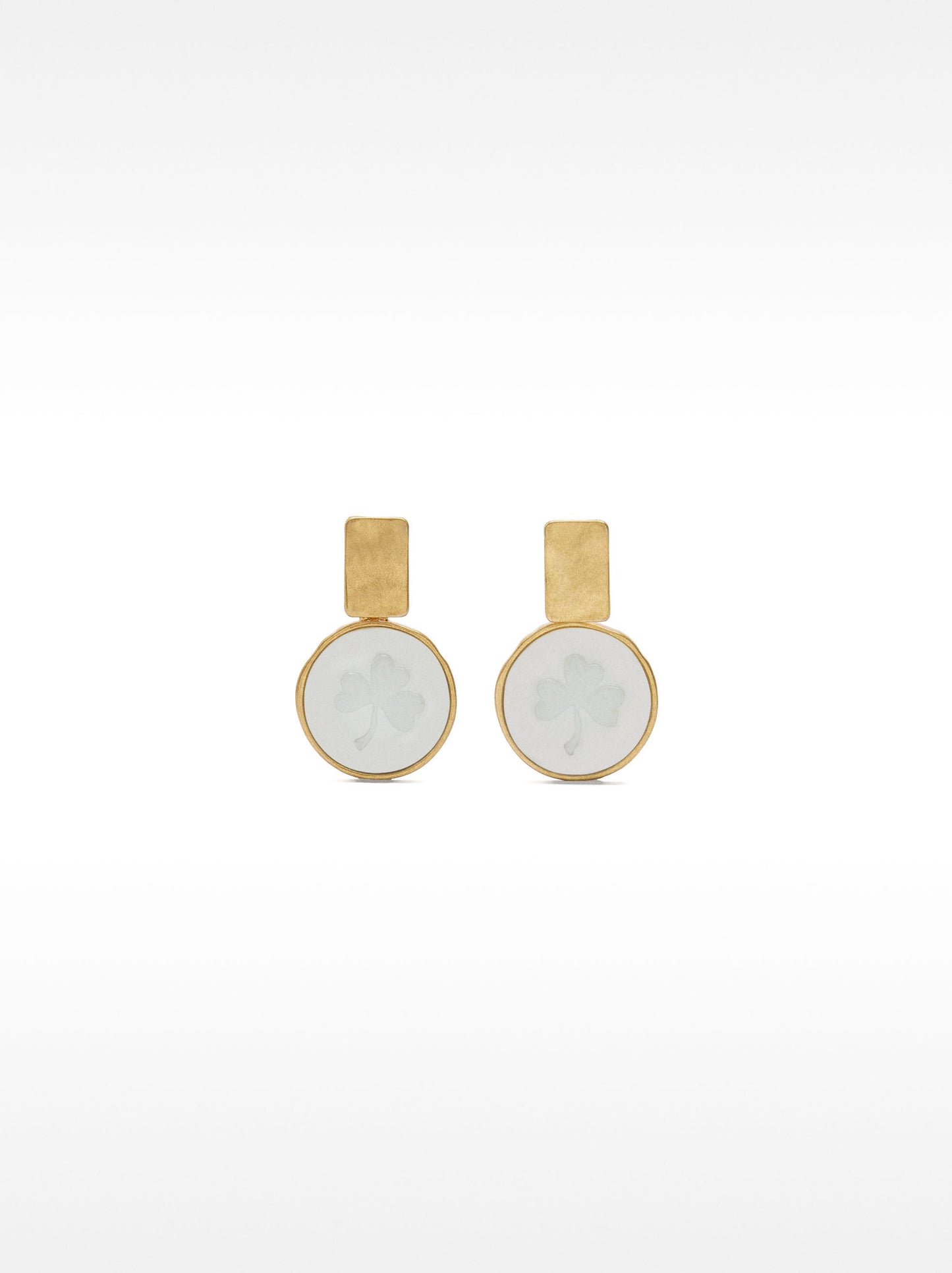 Circle Earrings With Clover