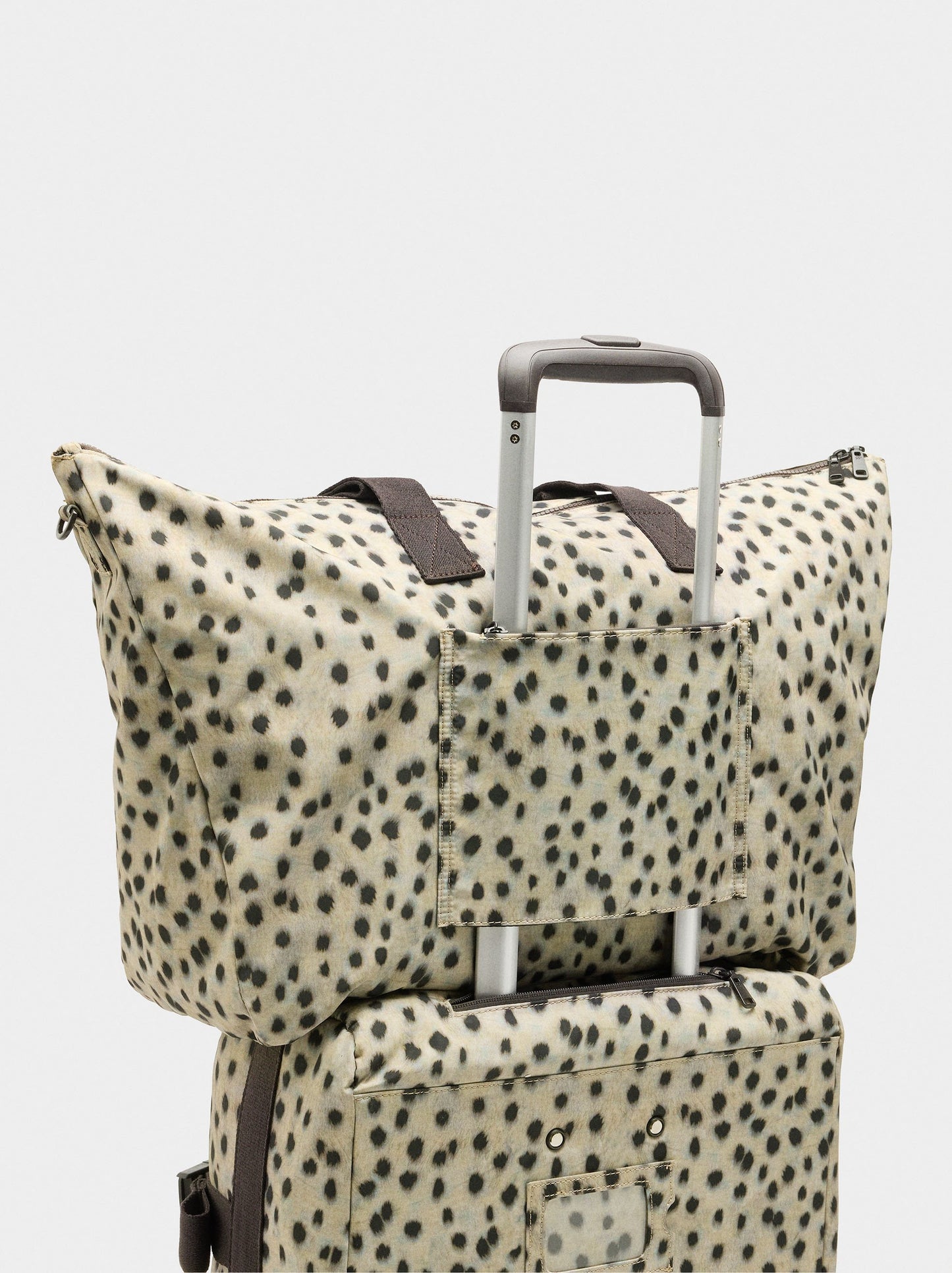 Travel Suitcase With Animal Printed Nylon