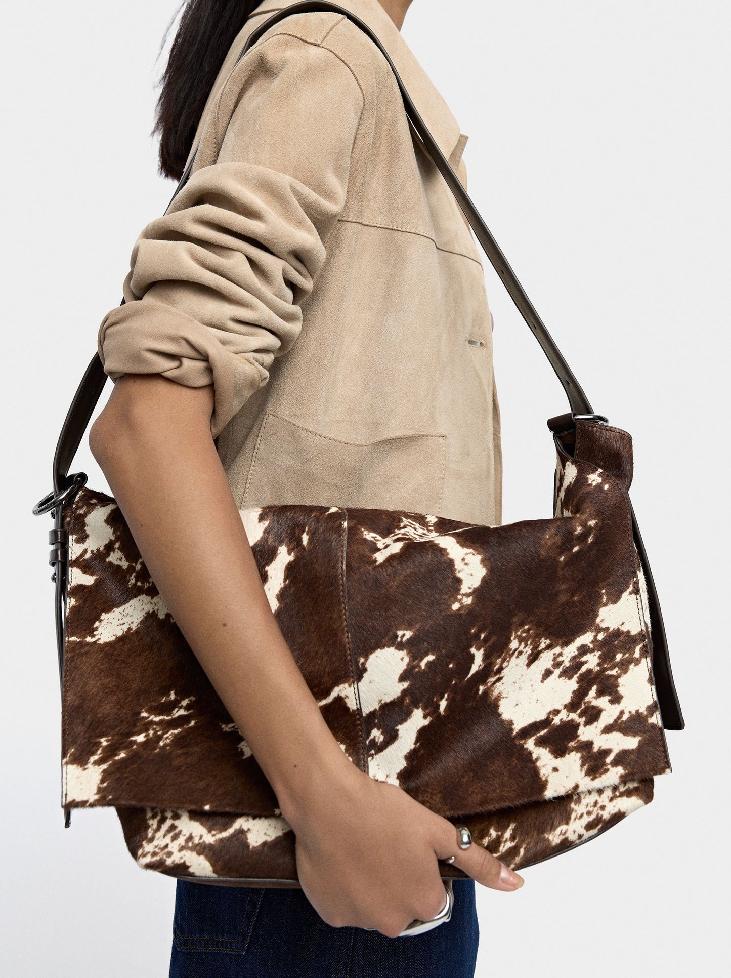 Shoulder Bag In Leather With Fur