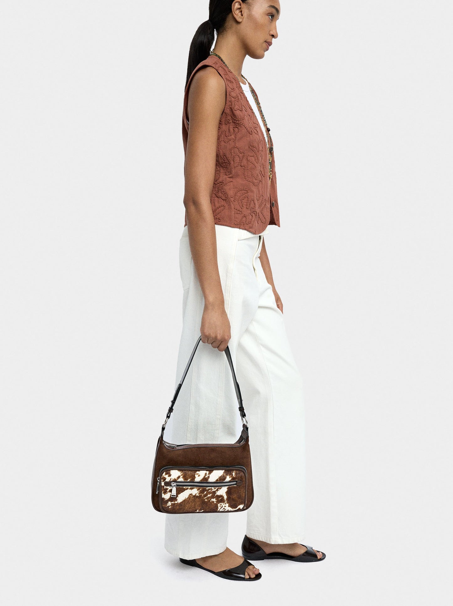 Crossbody Bag With Leather Details