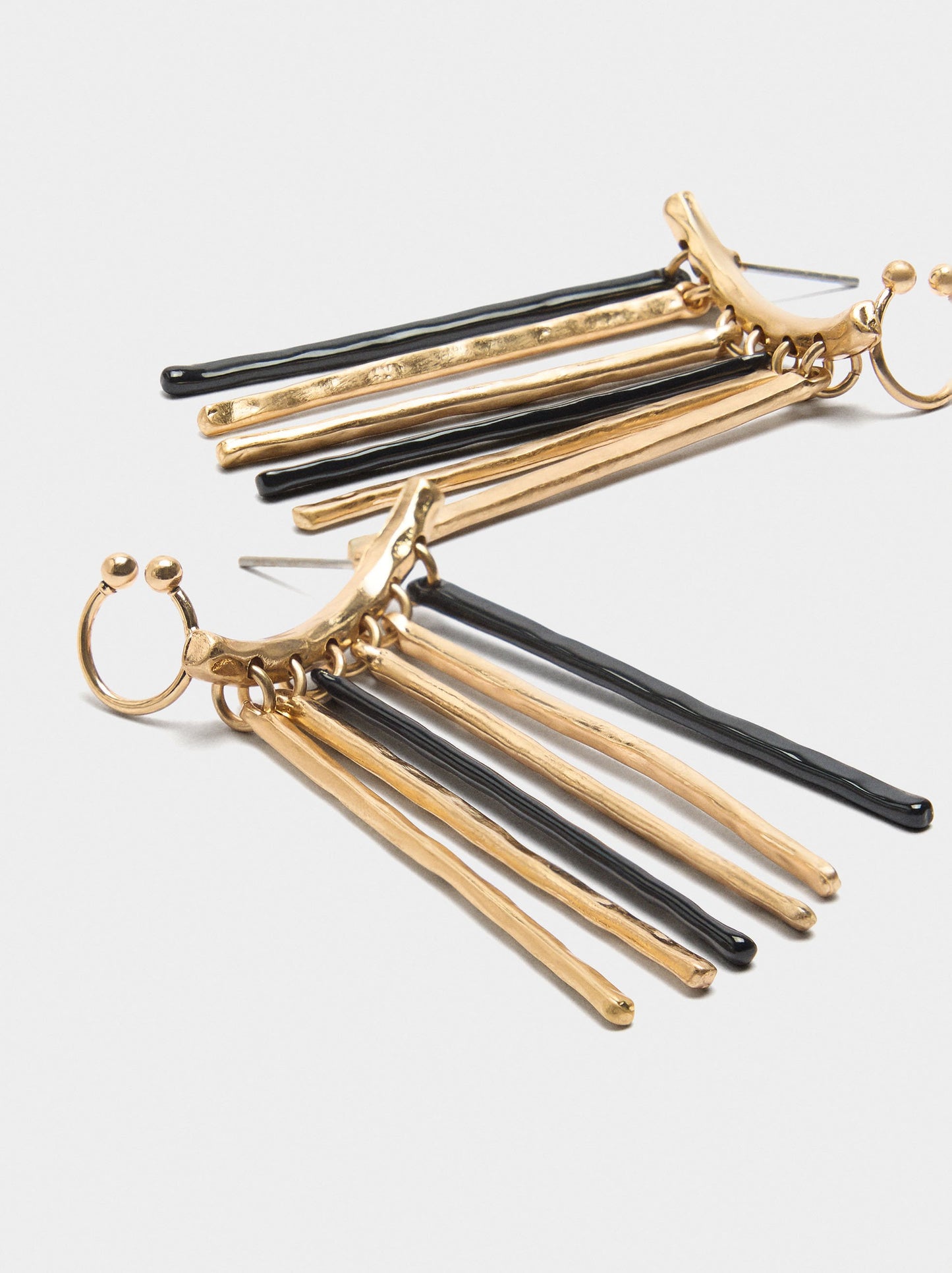 Earrings Ear Jacket With Bicolor Bars