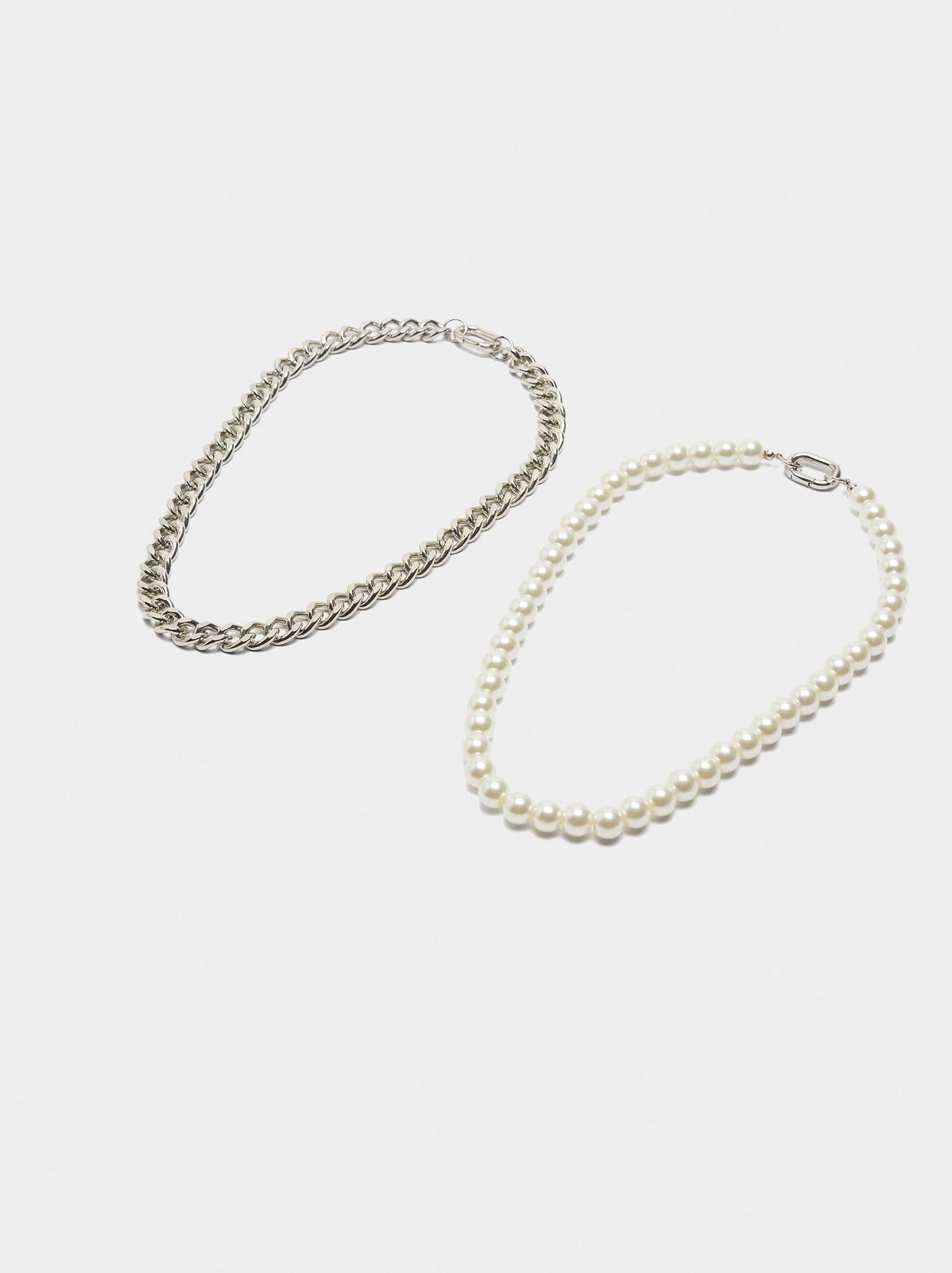 Convertible Necklace With Links And Pearls