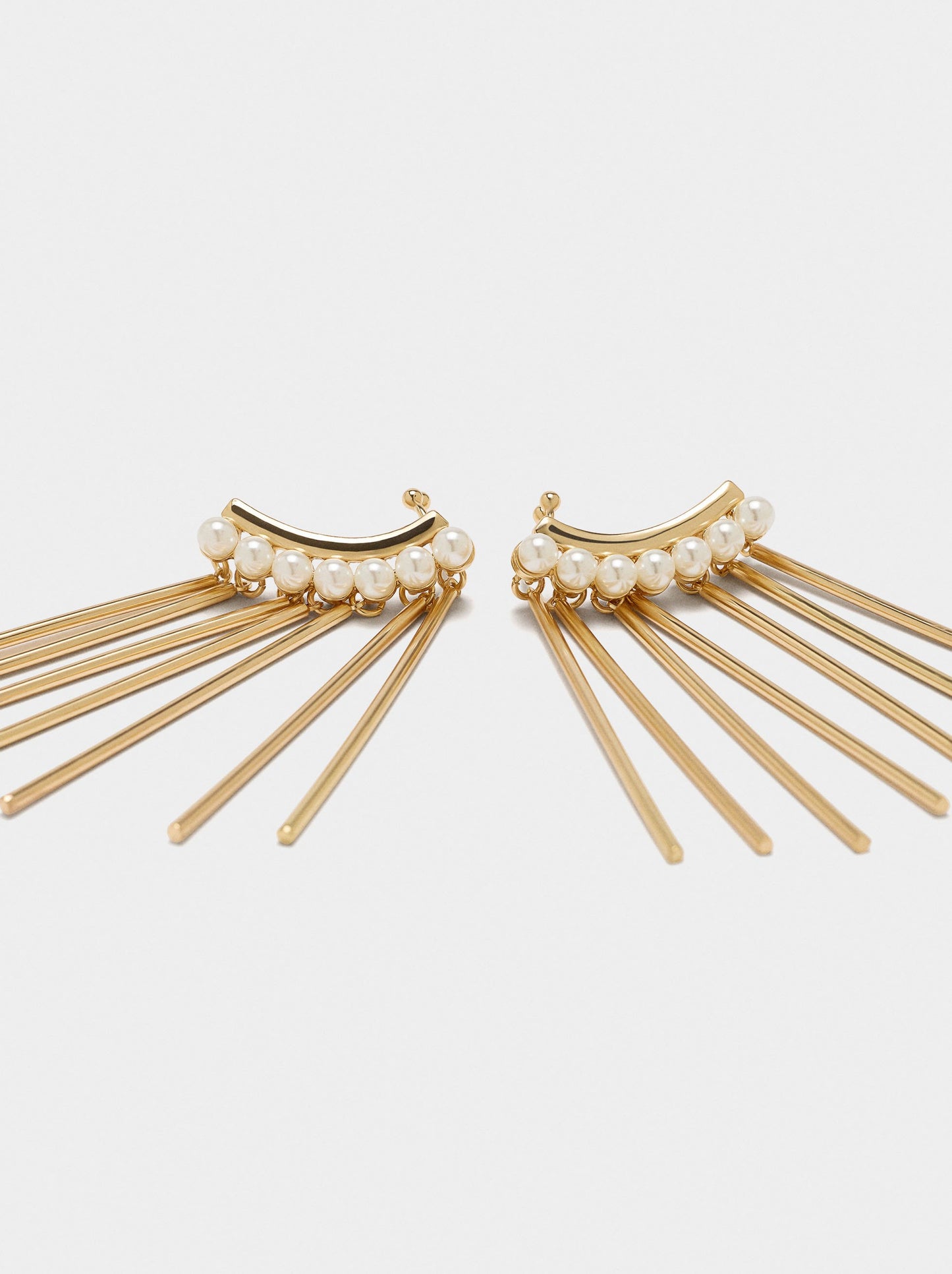 Earrings Ear Jacket With Pearls And Bars