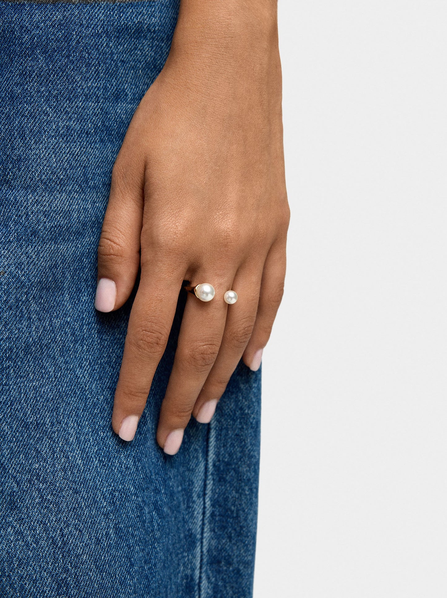 Open Ring With Pearls