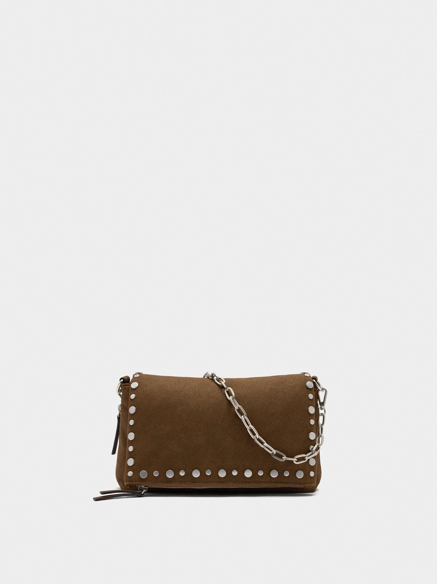 Faux Leather Studded Shoulder Bag