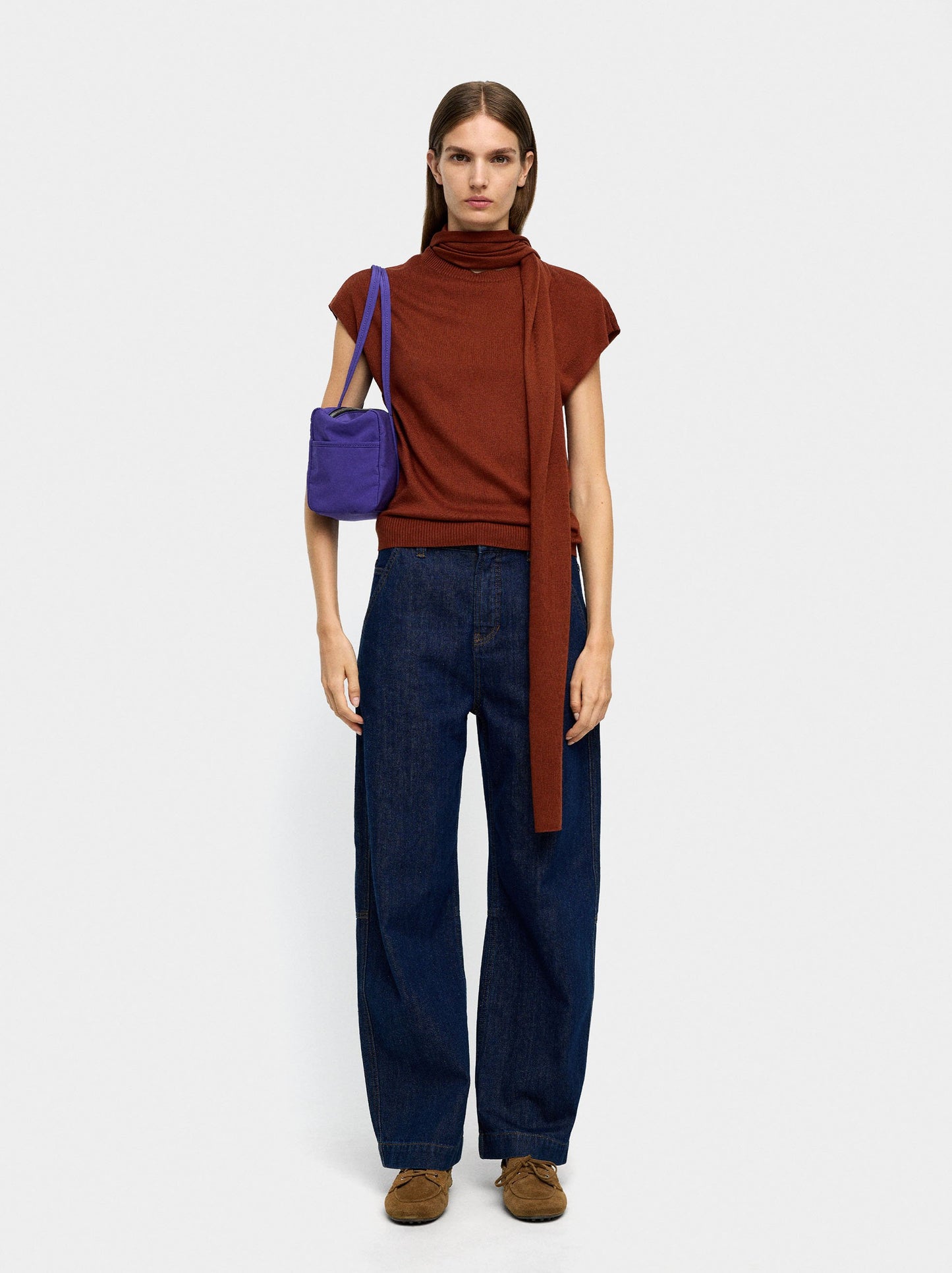 Knit Vest With Scarf