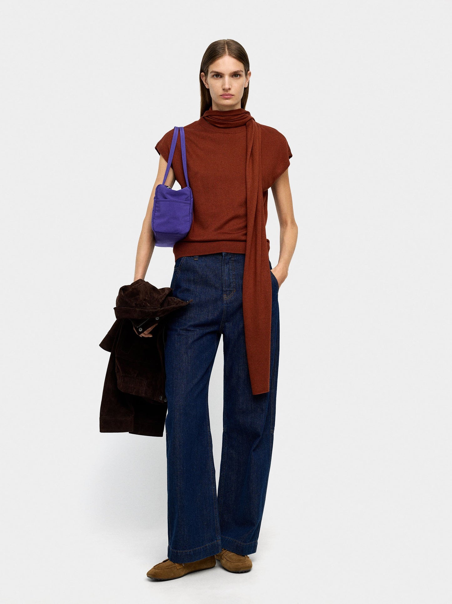 Knit Vest With Scarf