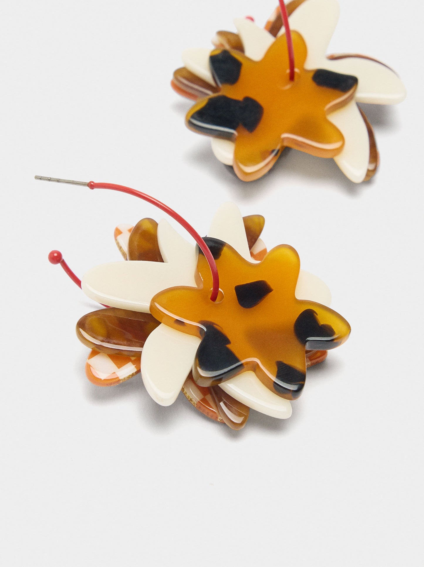 Open Hoop Earrings With Flowers