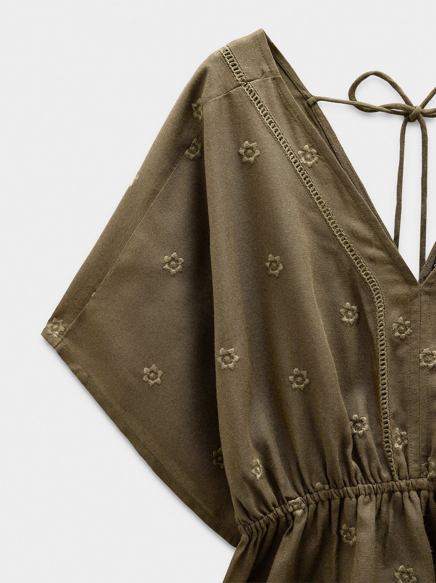 Blouse With Embroidery Linen Blend