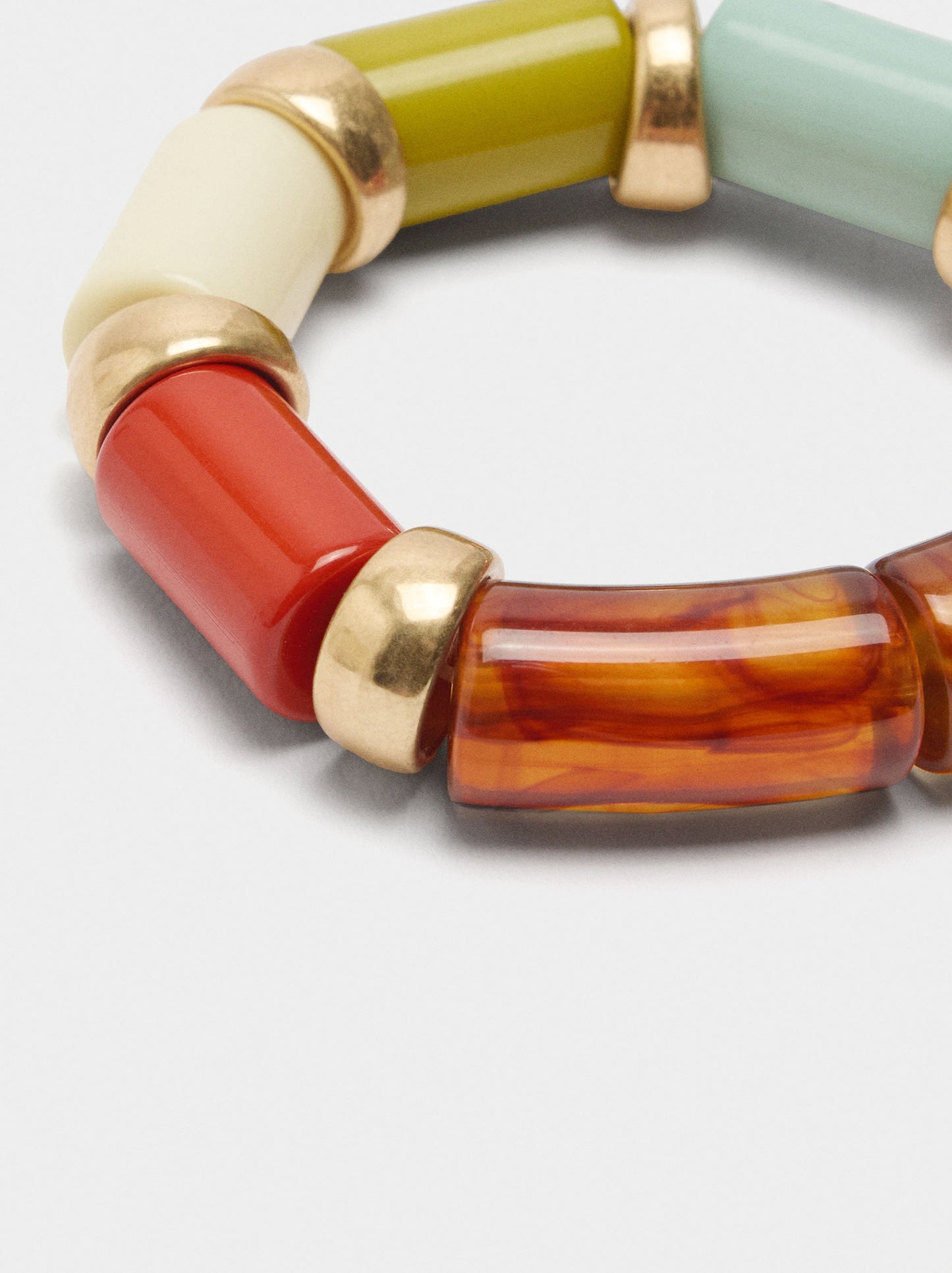 Elastic Bracelet With Cylindrical Beads