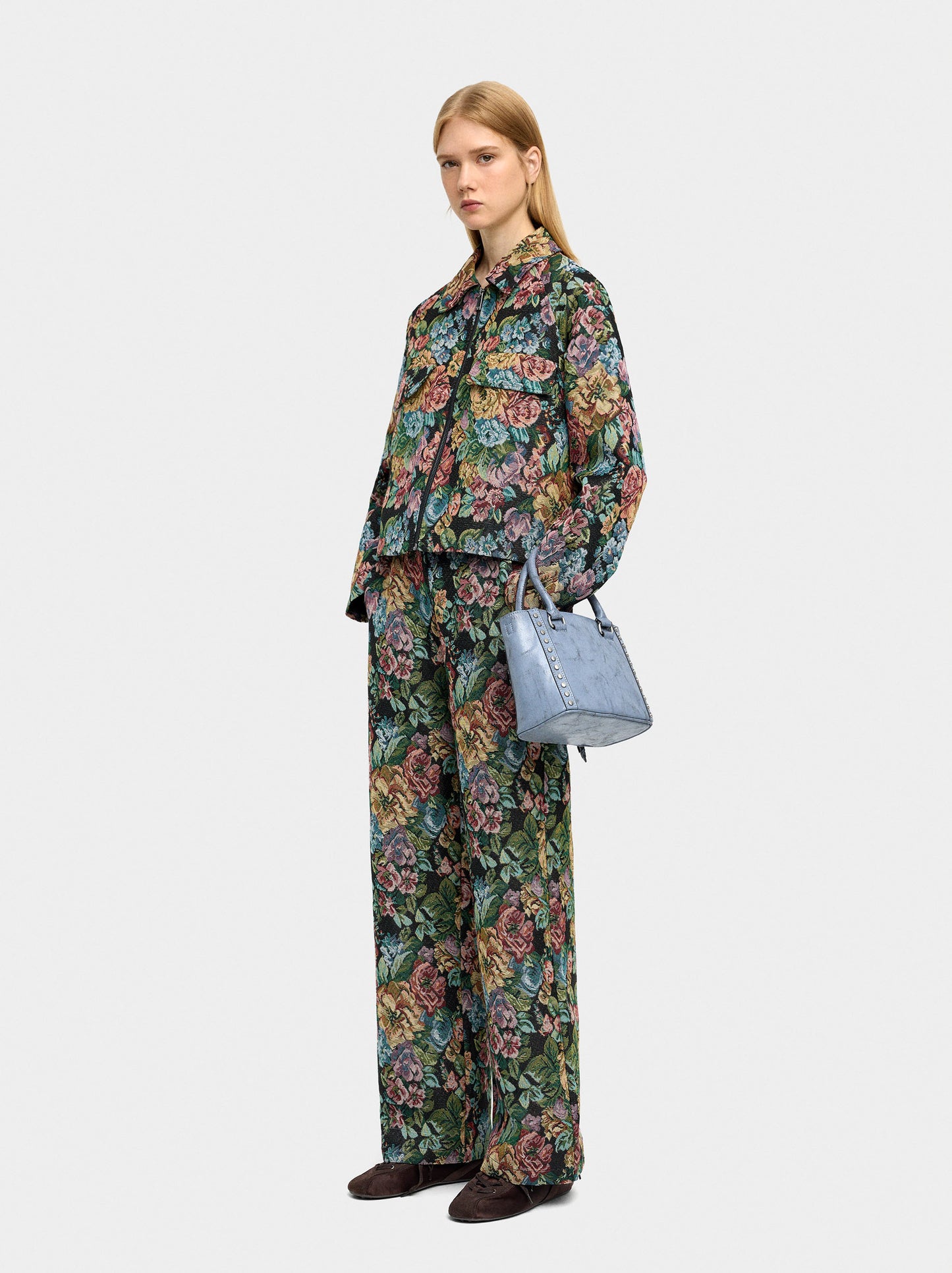 Floral Jacquard Coat