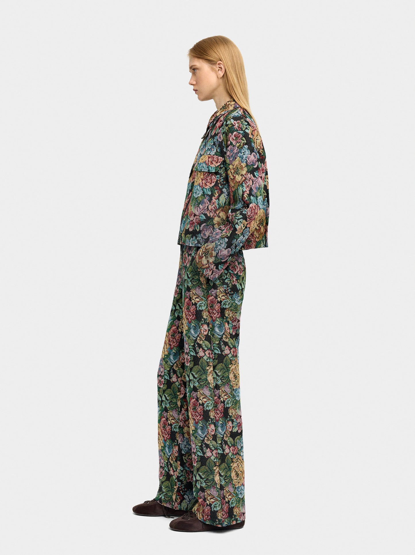 Floral Jacquard Coat