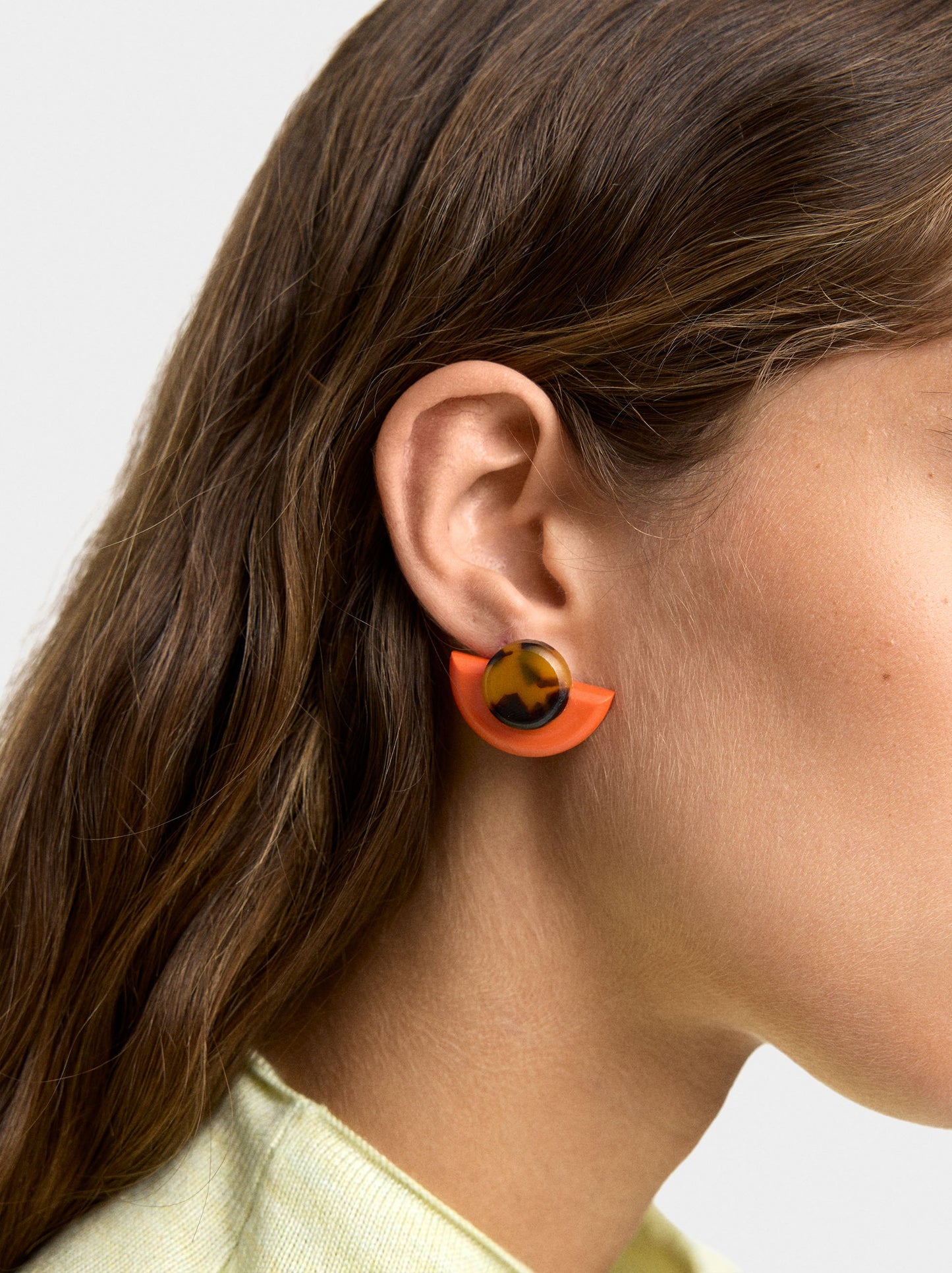 Fan Earrings With Tortoise Effect