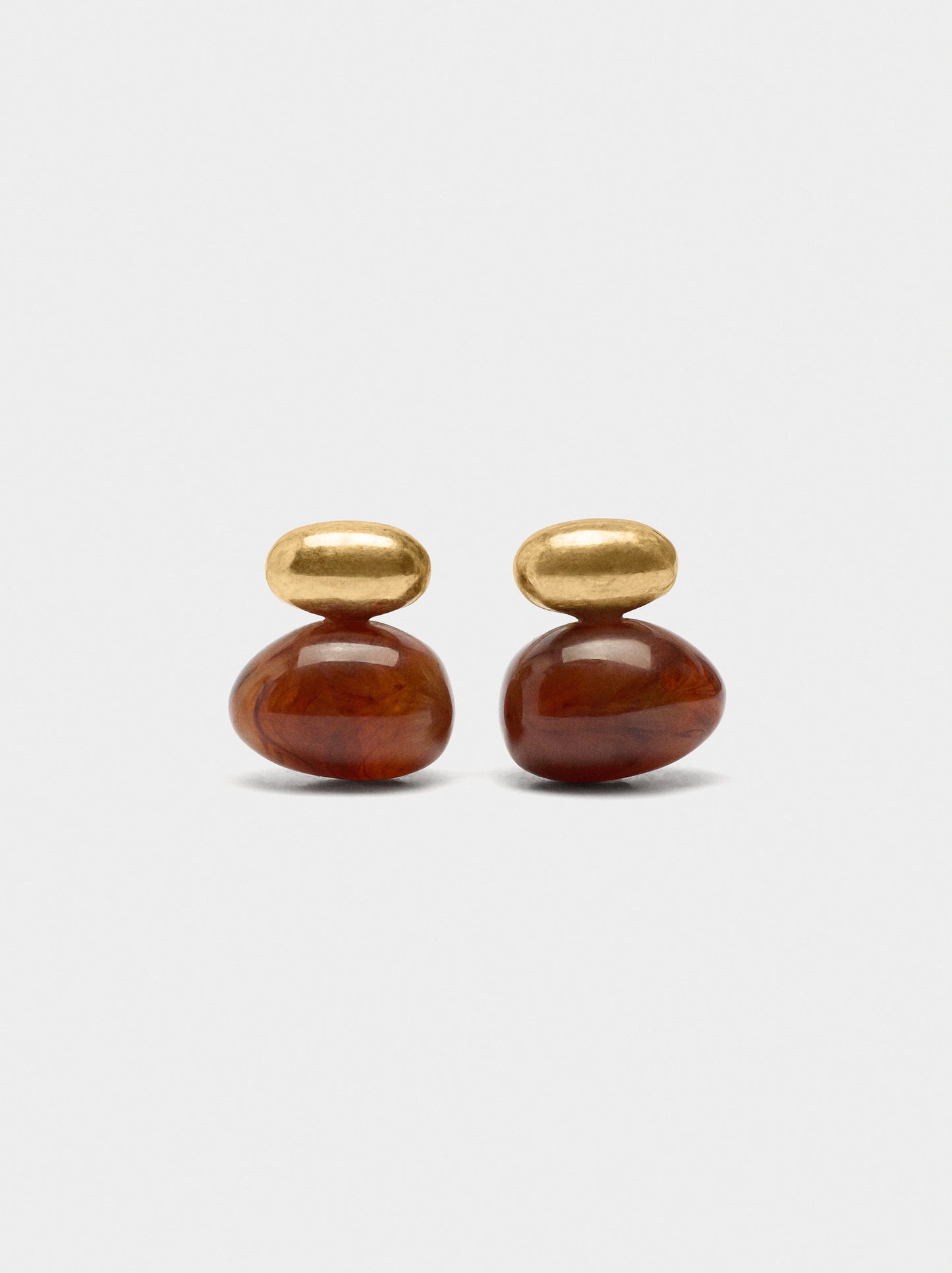 Oval Earrings With Stone Effect