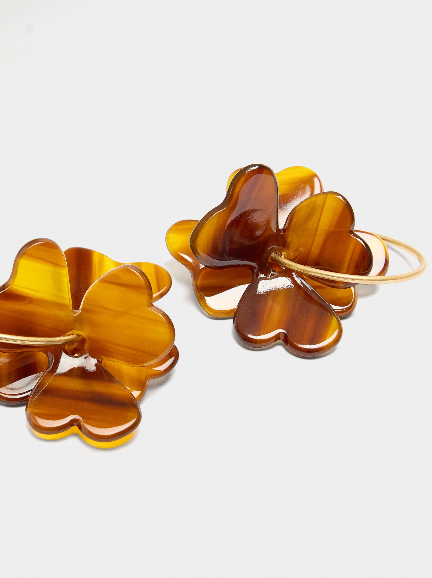 Hoops Earrings With Flowers