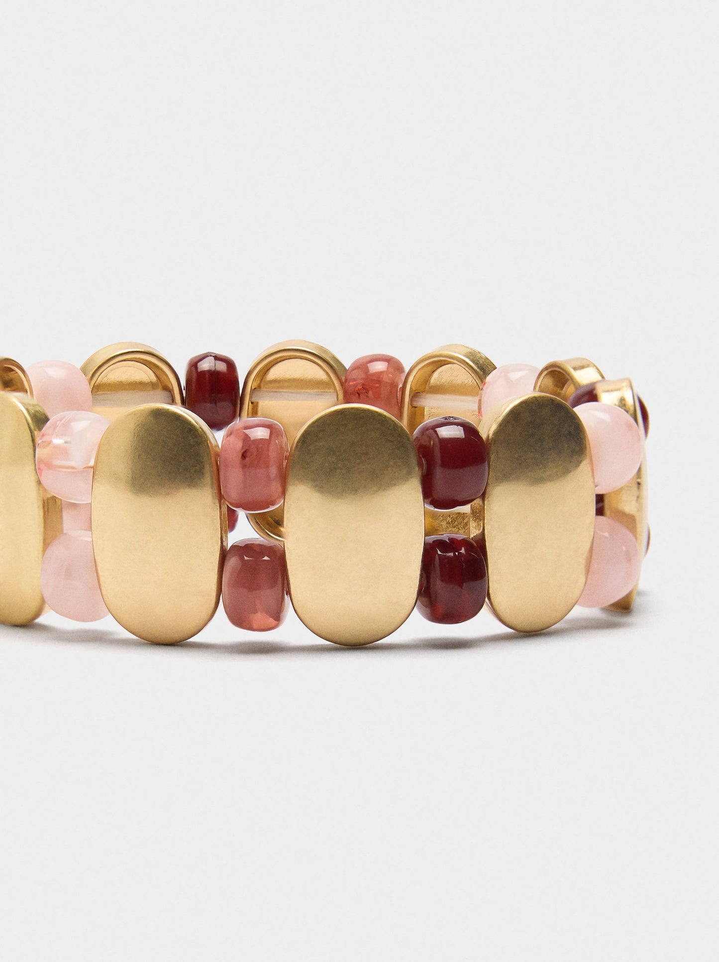 Elastic Bracelet With Stone-Effect Beads