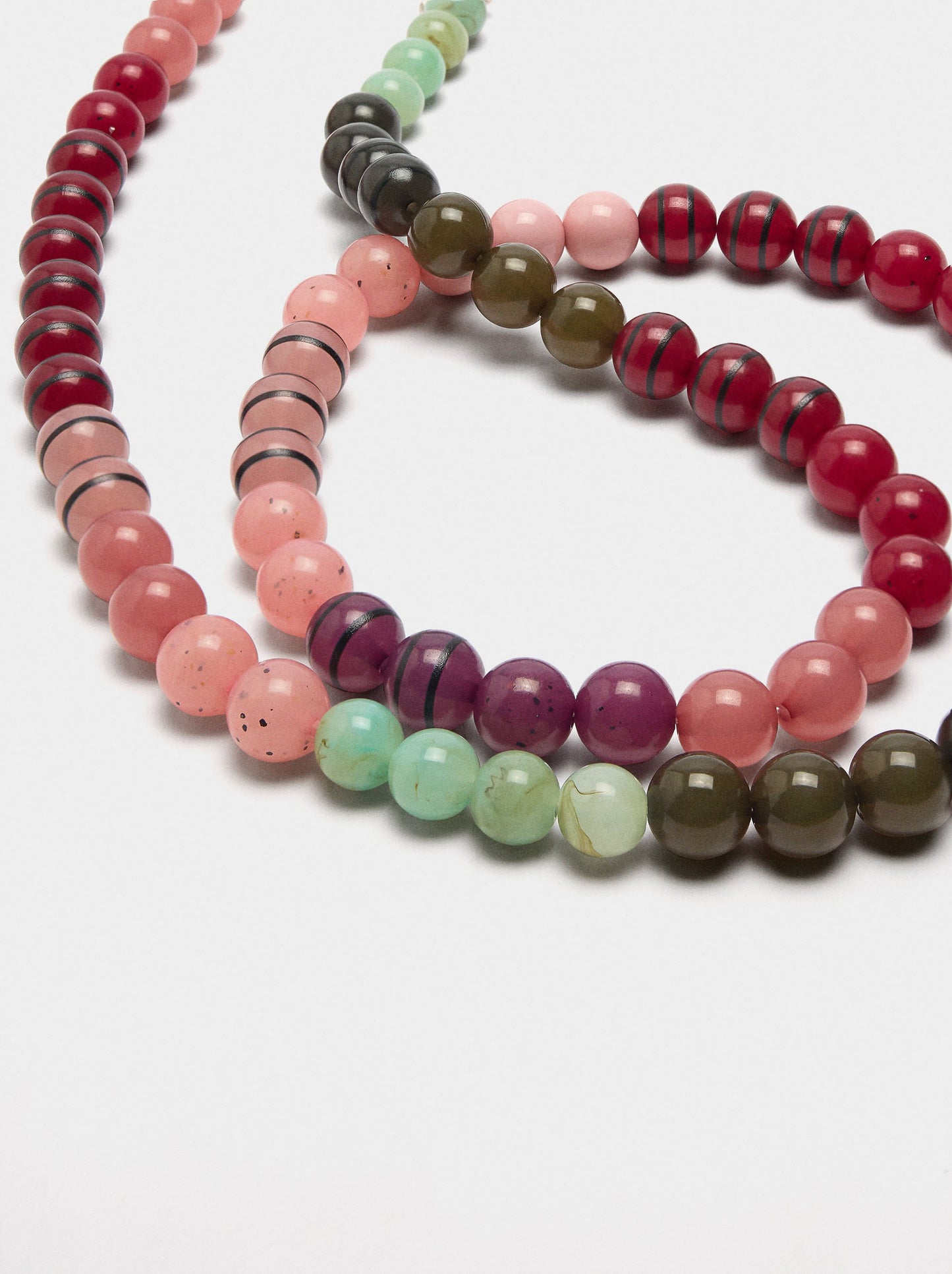 Long Multicolor Necklace With Stone Effect